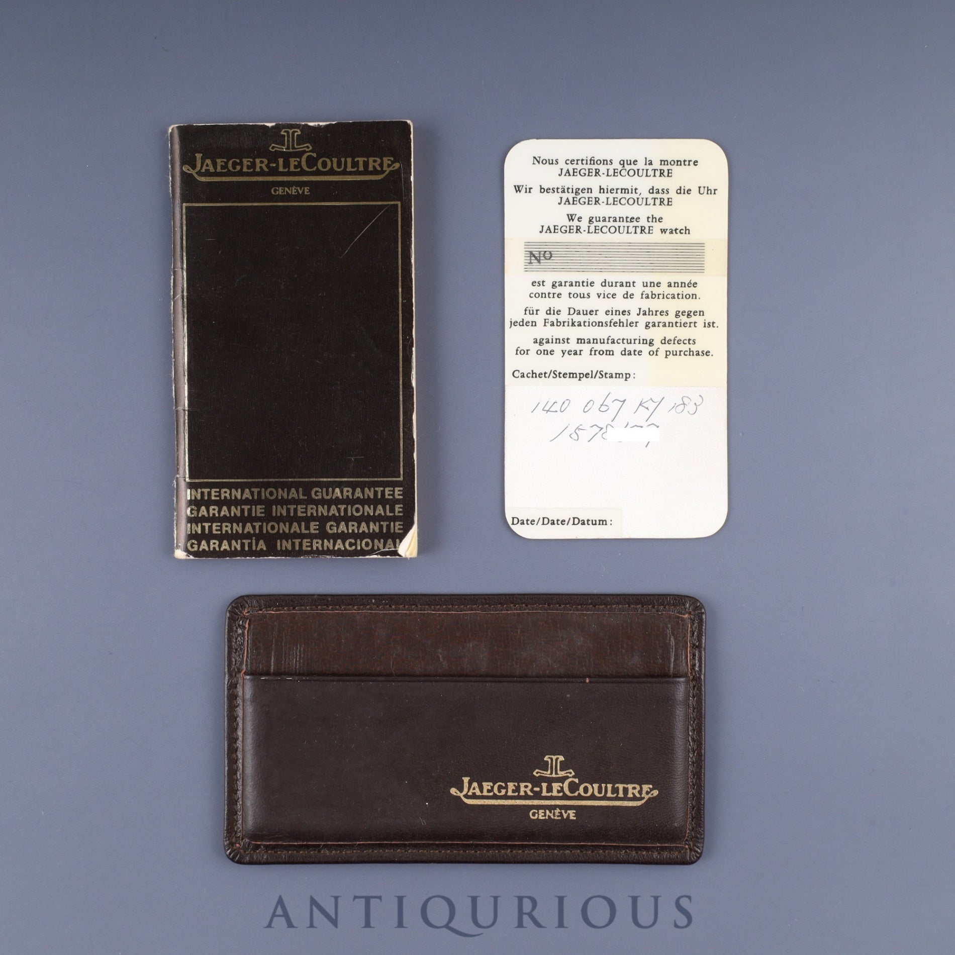 Jaeger-LeCoultre Vintage Tonneau 140.067.1 Quartz Cal.-750 Leather Strap with Genuine GP Buckle Gold Dial Warranty Booklet Overhauled