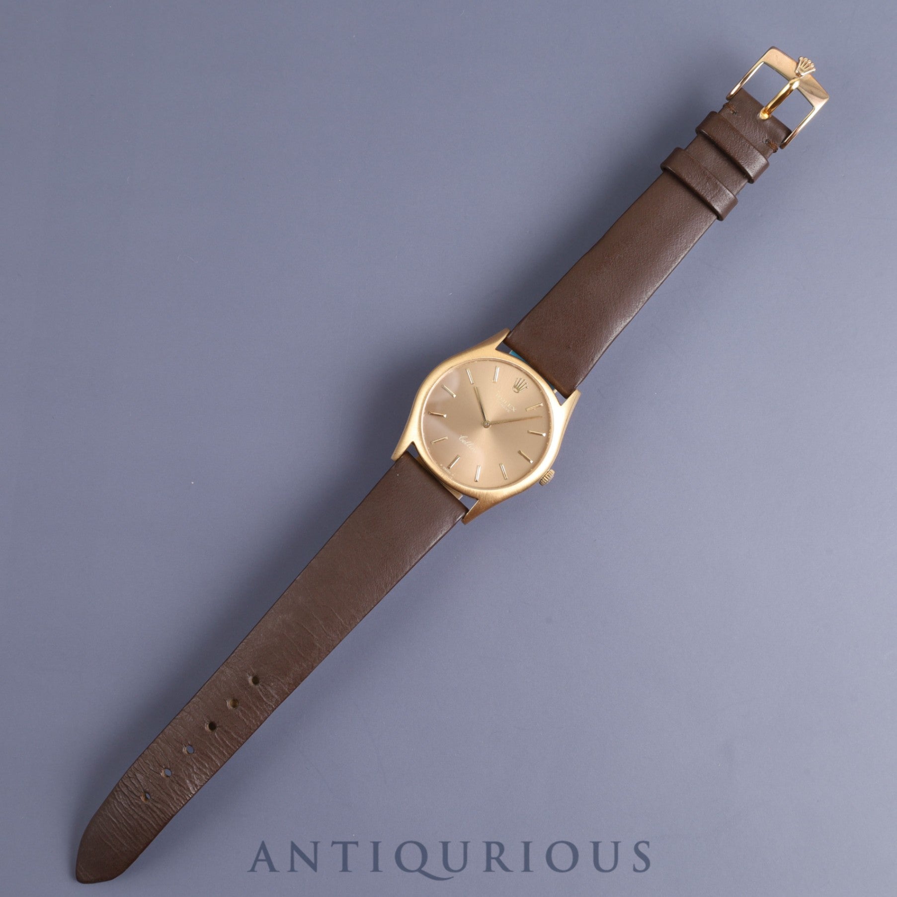Rolex Cellini 3804 Manual winding Cal.1601 750 Genuine leather strap Genuine buckle (GP) Champagne dial No. 43 1975 Overhauled