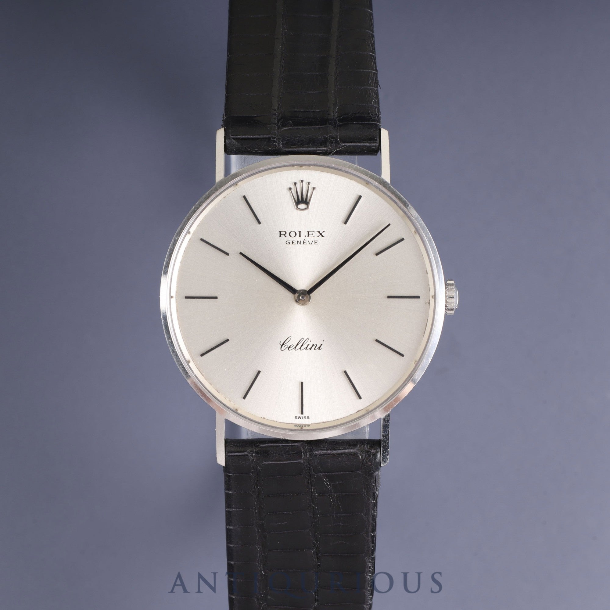 Rolex Cellini 3833 Manual winding Cal.1600 750 Leather Genuine buckle (GP) Silver dial No. 28 (1969) Box, booklet, warranty card Overhauled