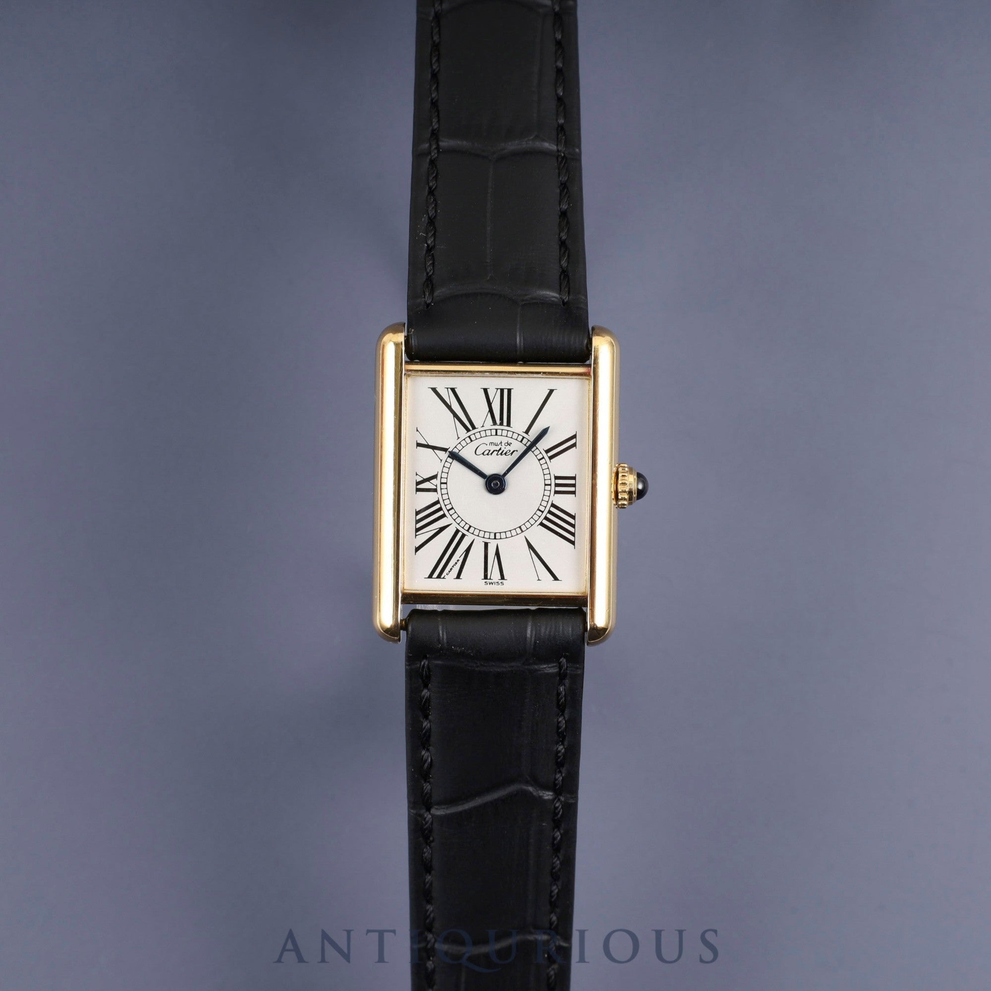 カルティエ マストタンク LM W1005654/590005 クォーツ Cal.90 SV925 革 純正尾錠(GP)オパラン文字盤 箱 冊子 保証書 (1996年)オーバーホール済み