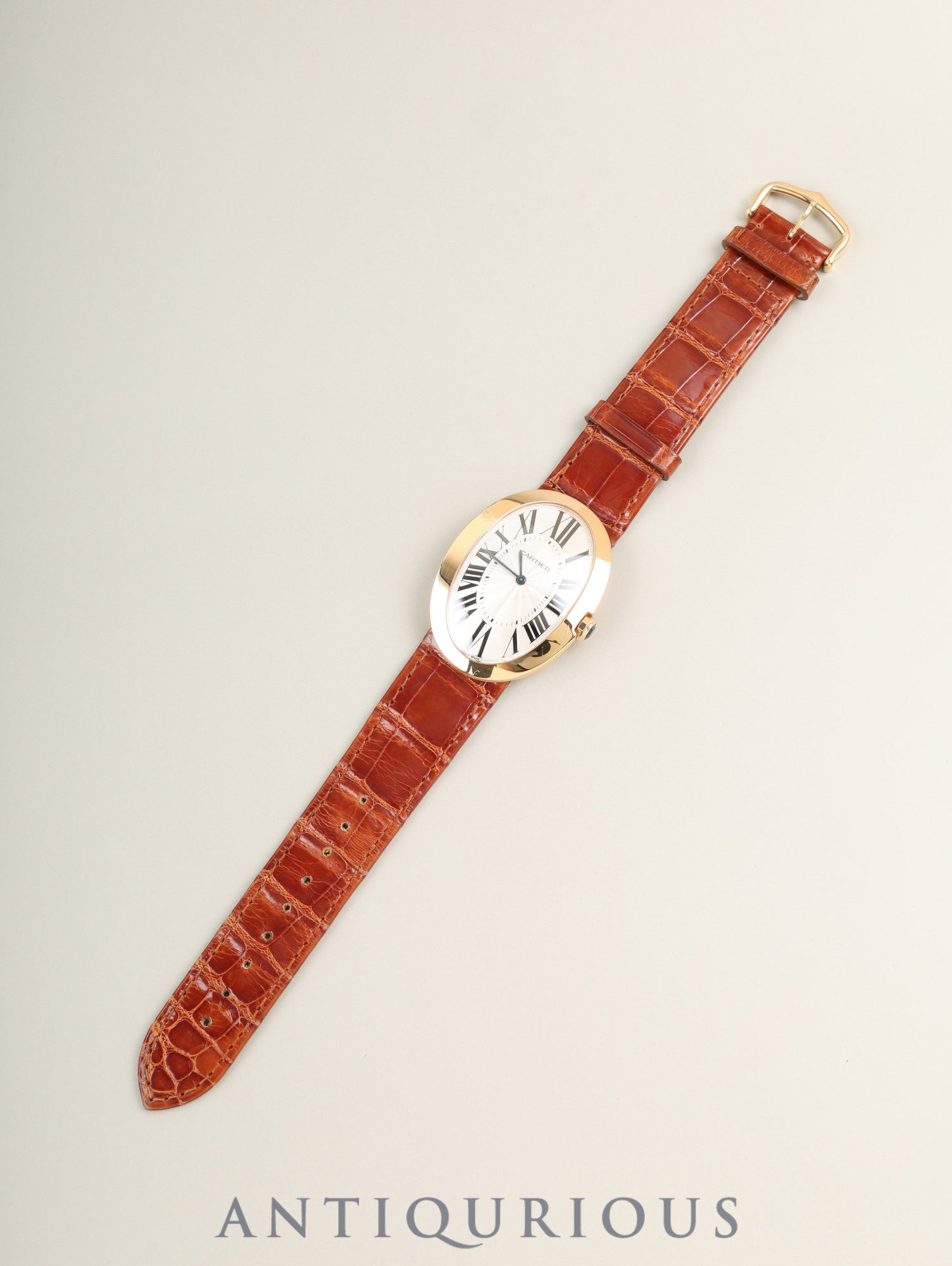 カルティエ ベニュワール LM W8000002 / 3033 手巻き Cal.430MC AU750 純正革ベルト 純正ピンバックル(AU750) ホワイトローマン文字盤 保証書(2012年)冊子 オーバーホール済み