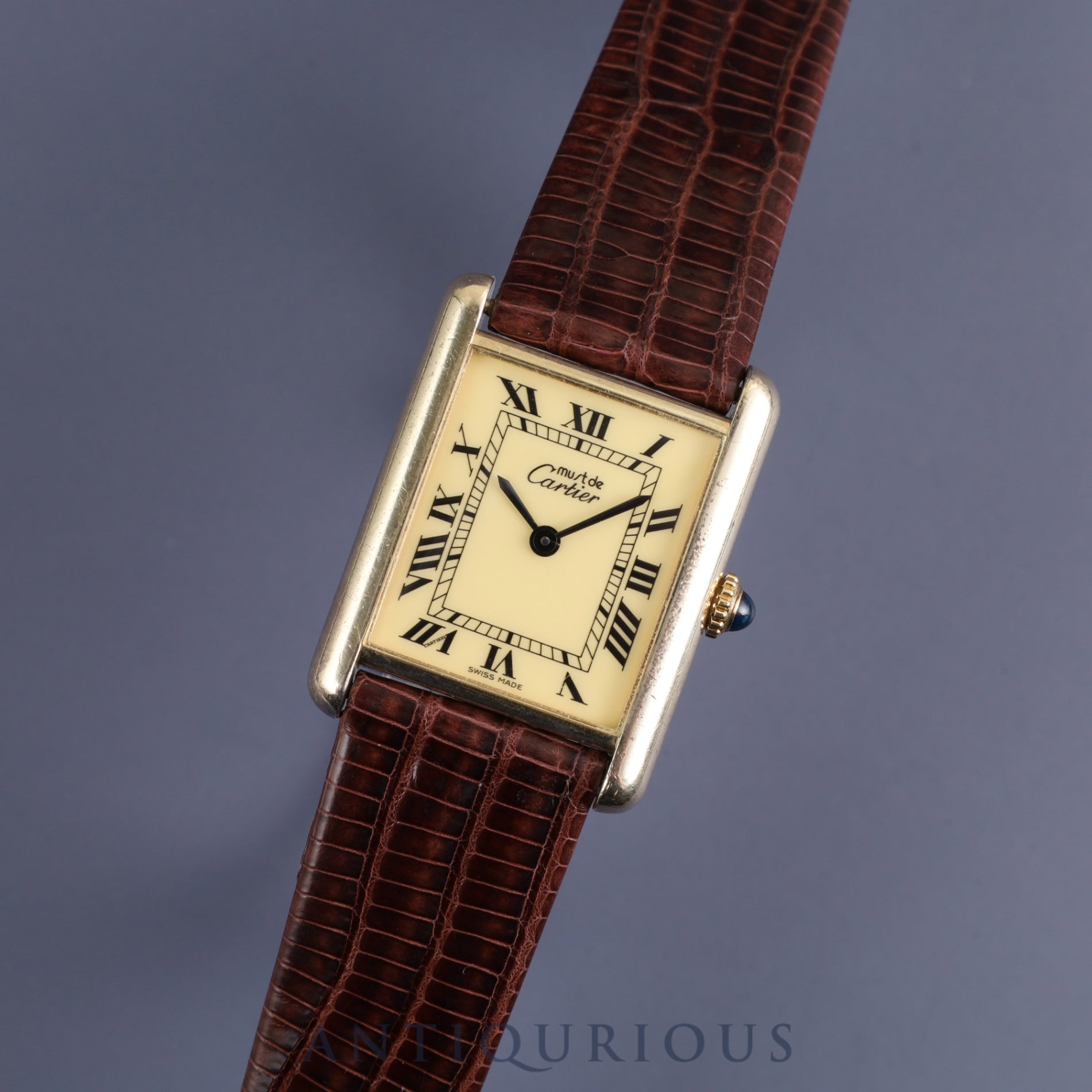 Cartier Must Tank LM 1974213 Manual winding SV925 Leather Genuine buckle (GP) Ivory Roman dial International lifetime warranty (1980) Complete service completed at Cartier boutique