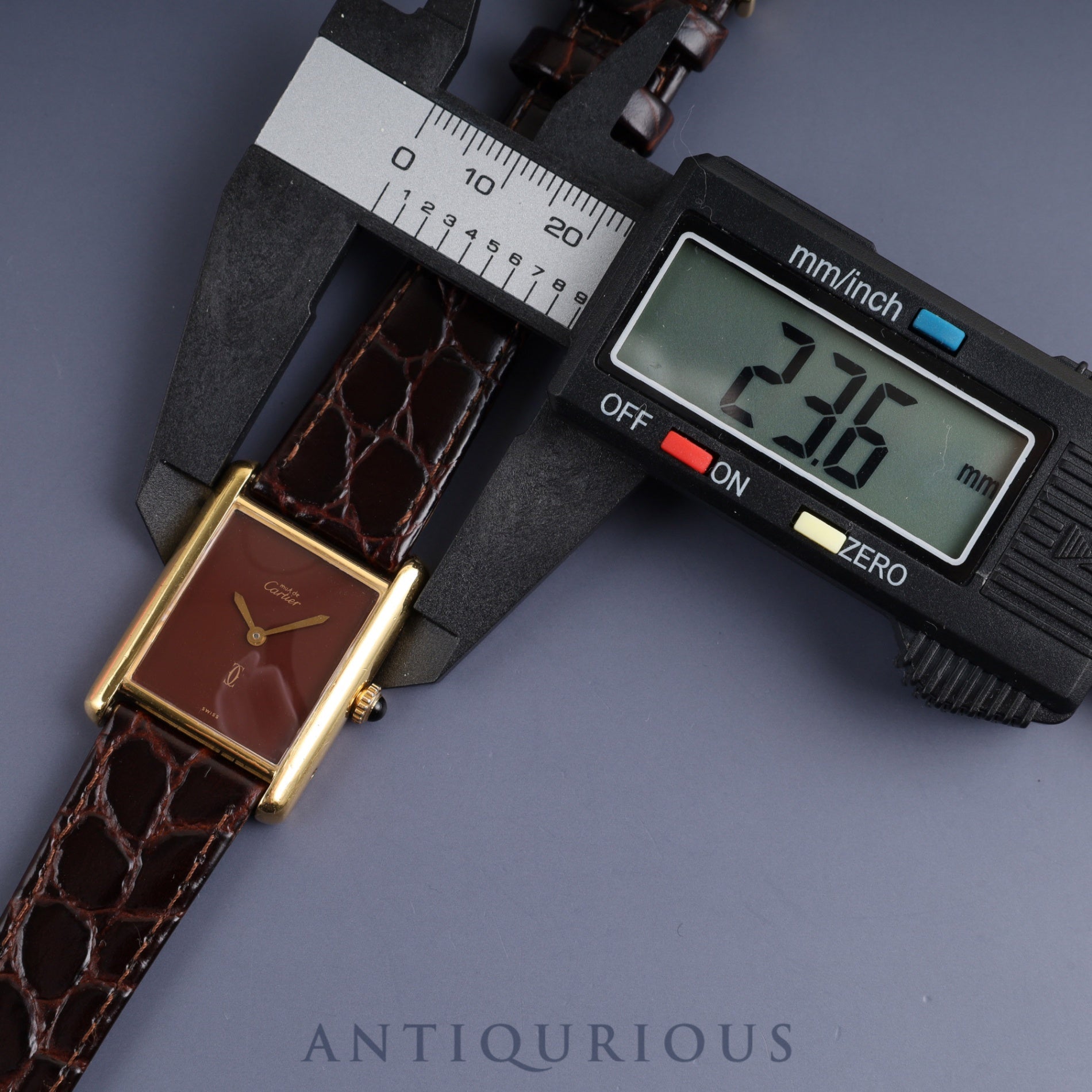 Cartier Must Tank LM Manual winding SV925 Leather Genuine buckle (GP) Garnet dial Bordeaux dial Overhauled New finish