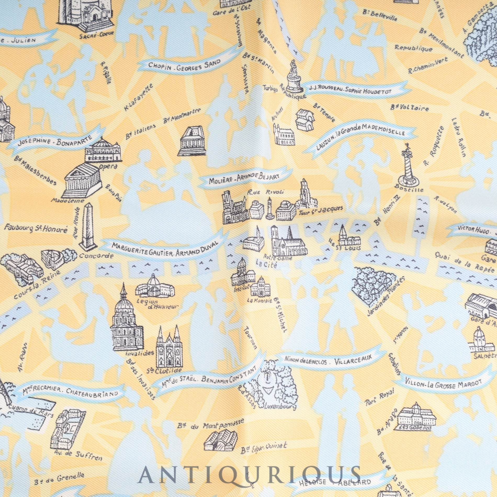 Hermes Scarf Carre 45 Paris Lovers SILK 100% Box