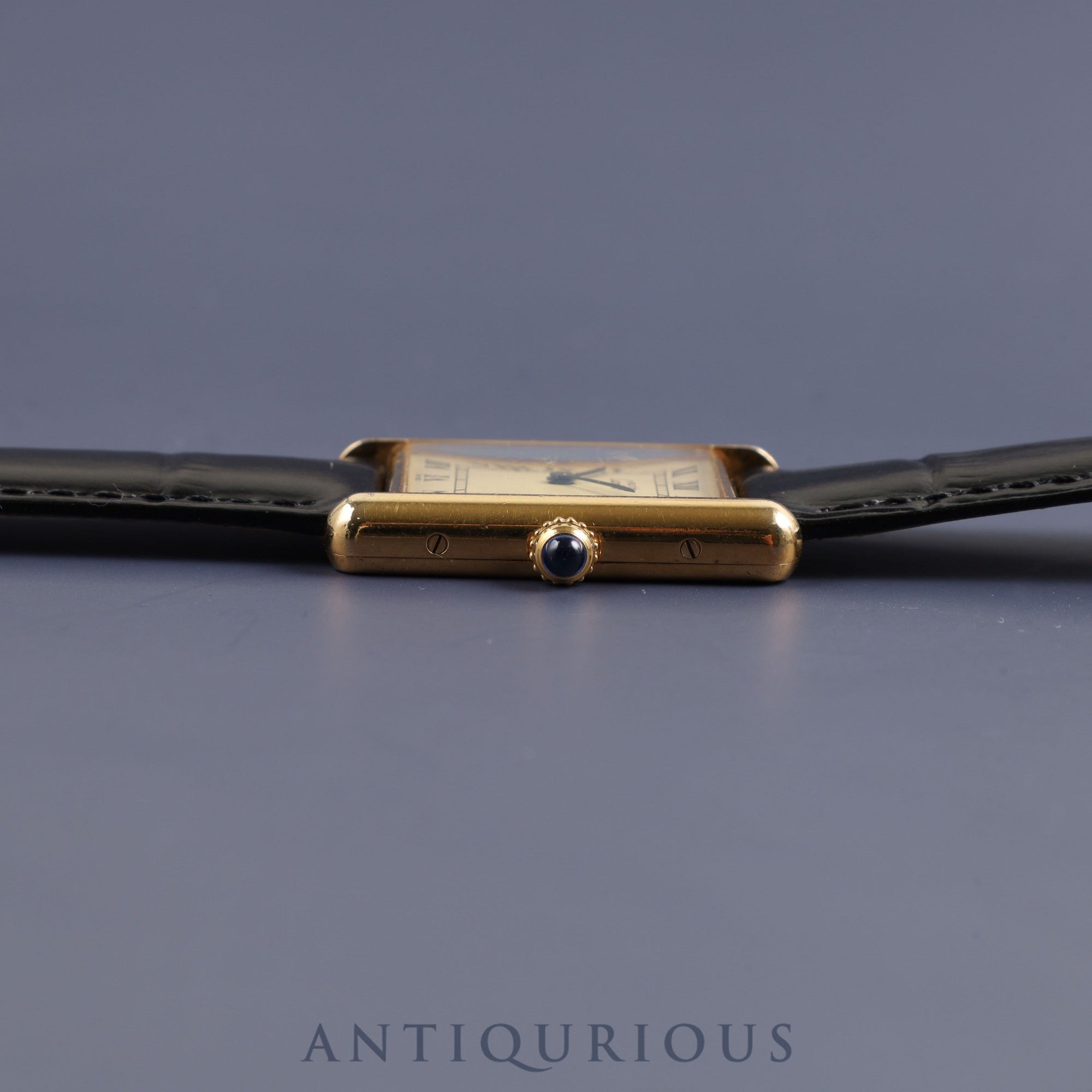 Cartier Must Tank LM W1002754 / 1615 Quartz Cal.90 925 Leather Genuine D-buckle Ivory Roman Overhauled