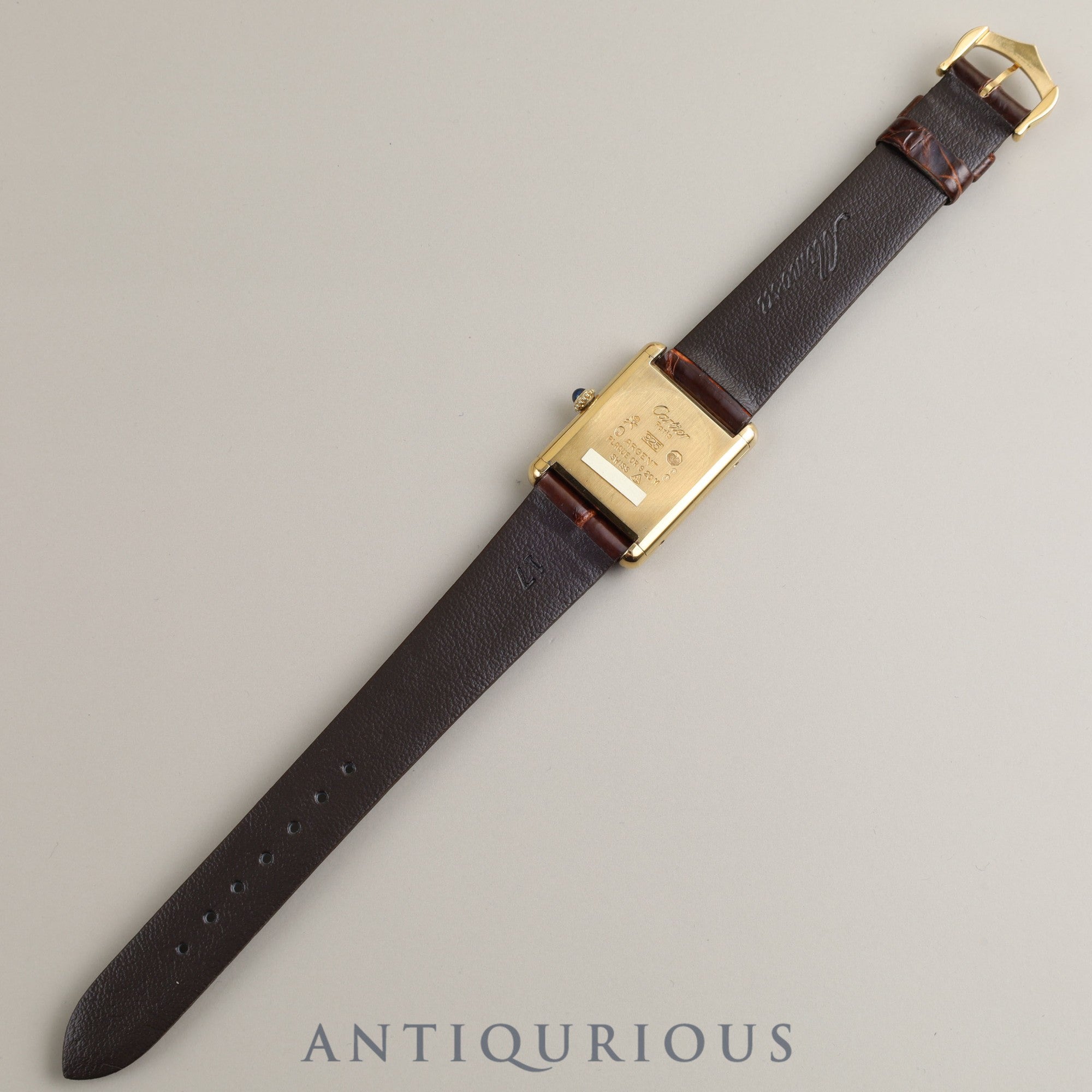Cartier Must Tank LM Manual Winding Cal.78-1 SV925 Leather Ivory Dial Box Warranty (1982)
