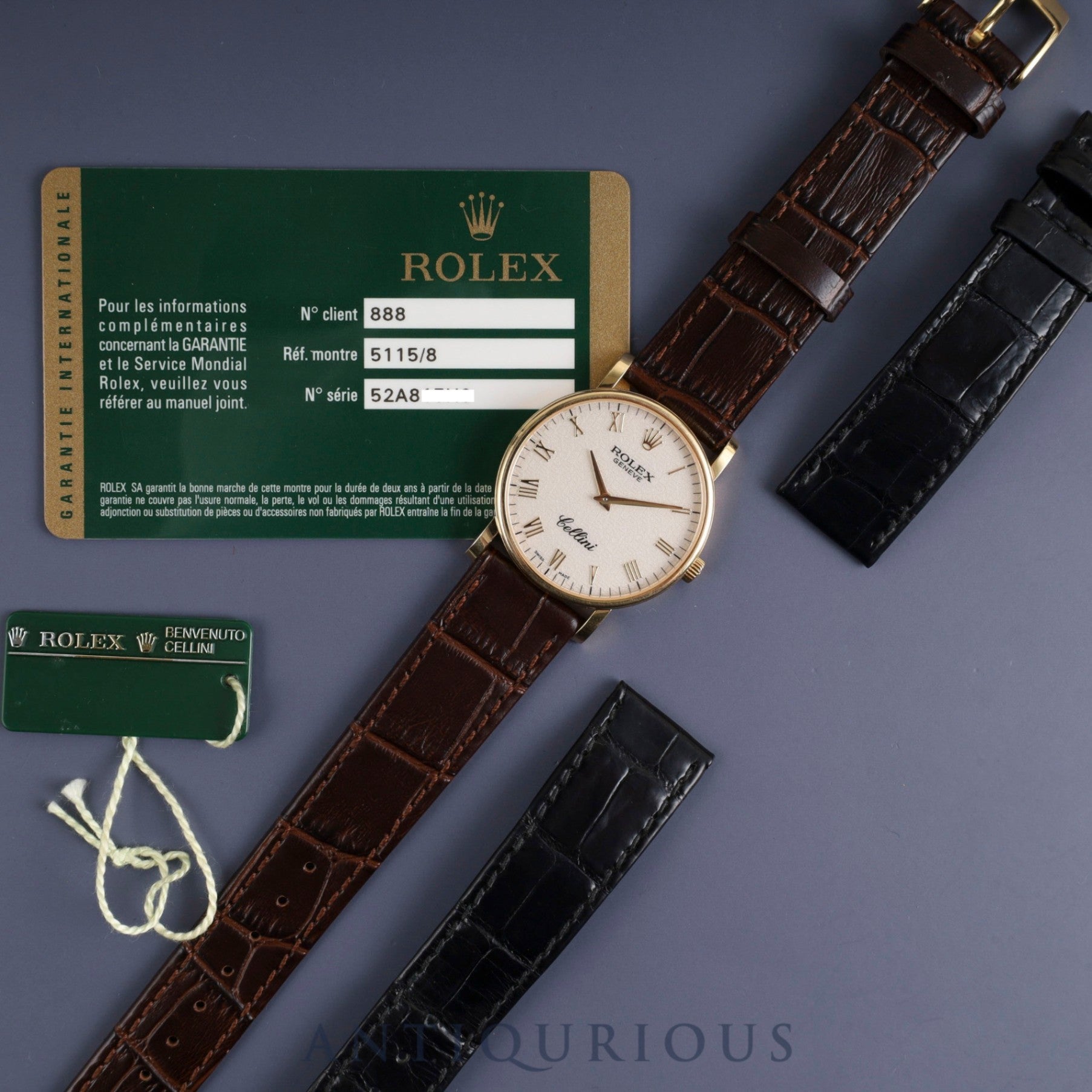 Rolex Cellini 5115/8 Manual winding Cal.1602 750 Leather Genuine buckle (750) Ivory engraved computer dial Warranty (2014) Genuine replacement belt Overhauled