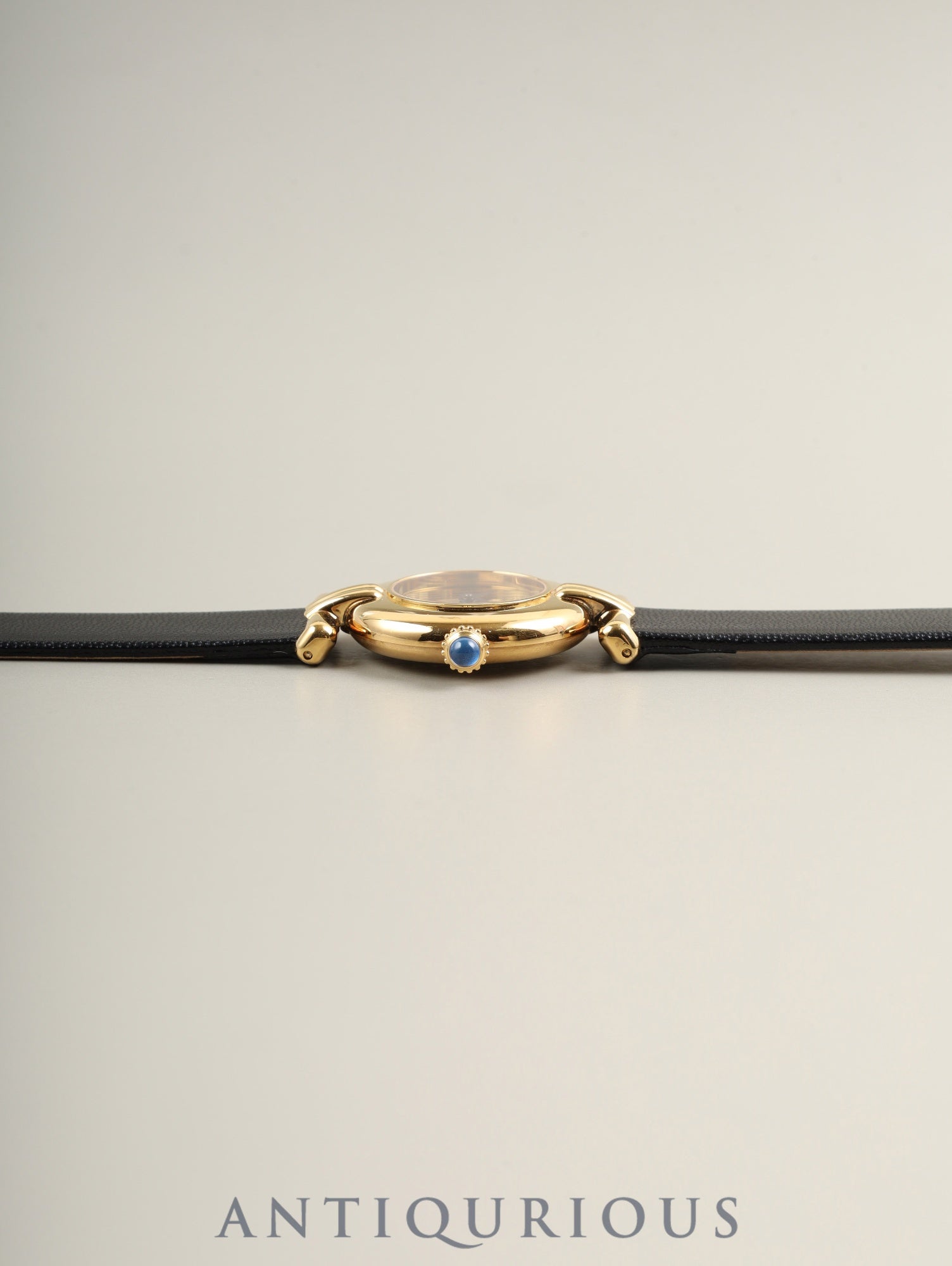 カルティエ マストコリゼ W1000553 / 590002 クォーツ SV925 革 純正ピンバックル(GP)ゴールド文字盤(SWISS MADE表記)箱 冊子 保証書(1991年 / 個人名記載あり)カルティエブティックにてコンプリートサービス済み