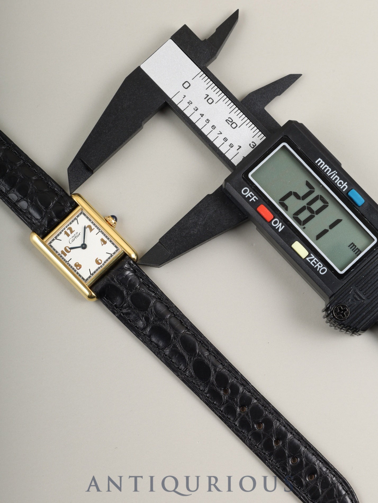 カルティエ マストタンク SM 5057001 クォーツ Cal.057 SV925 革 純正尾錠(GP) 飛びアラビアCC文字盤 箱 保証書(1996年) オーバーホール済み 新品仕上げ済み