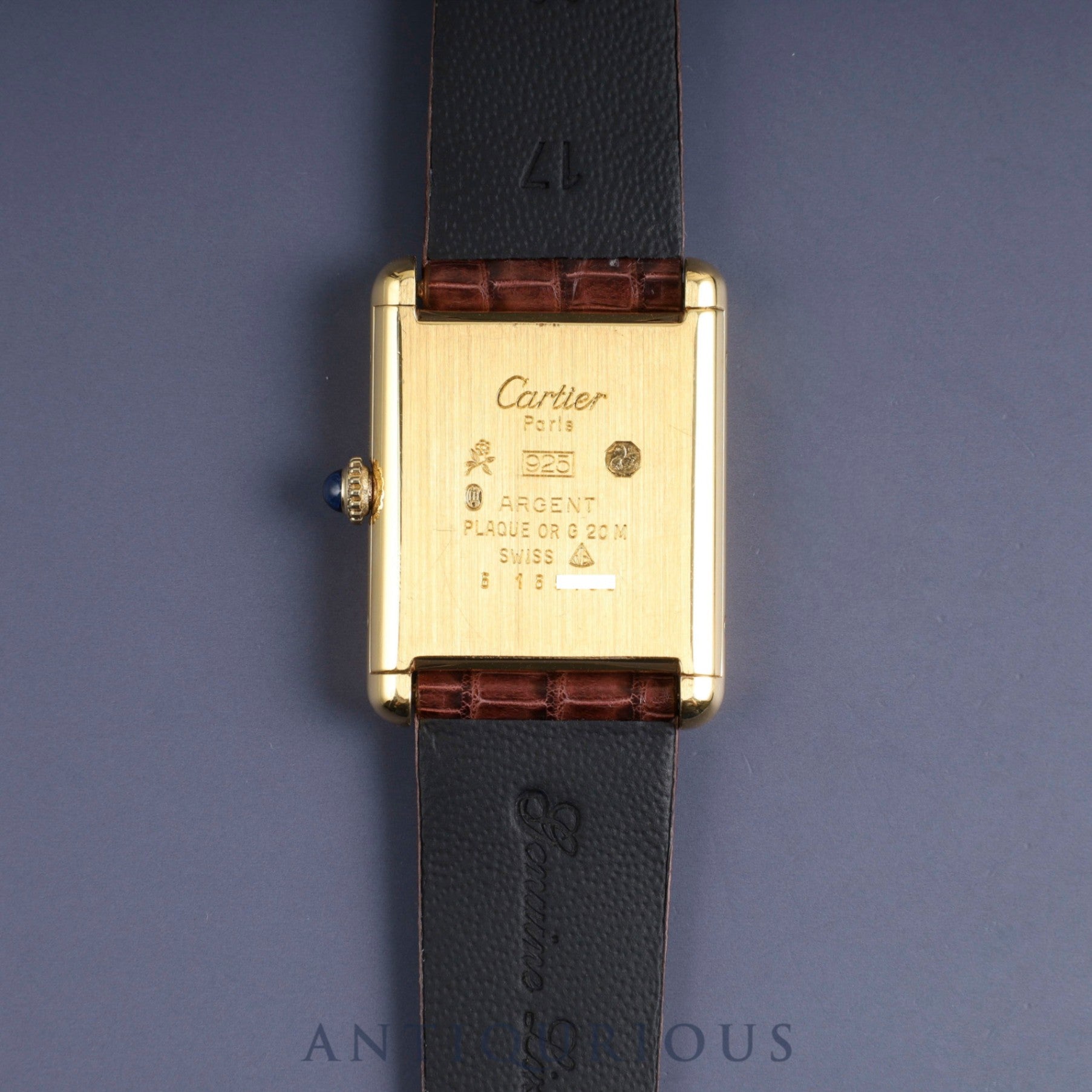 Cartier Must Tank LM Manual winding Cal.78-1 SV925 Leather Genuine buckle (GP) Mahogany dial Overhauled