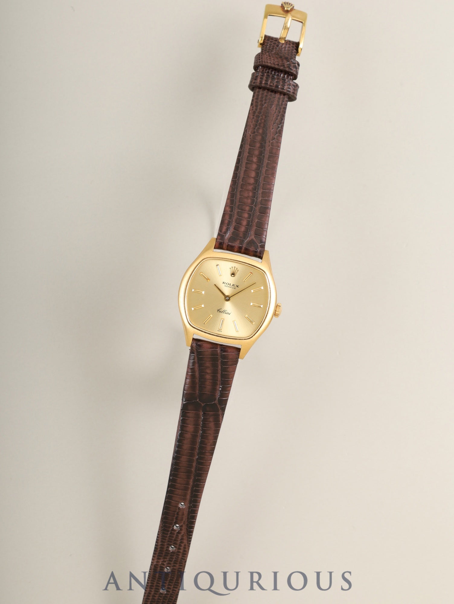 Rolex Cellini 3801 Manual Winding Cal.1600 750YG Leather Original Pin Buckle (GP) Gold Dial 42-serial (1974) Warranty (1978) Booklet Overhauled