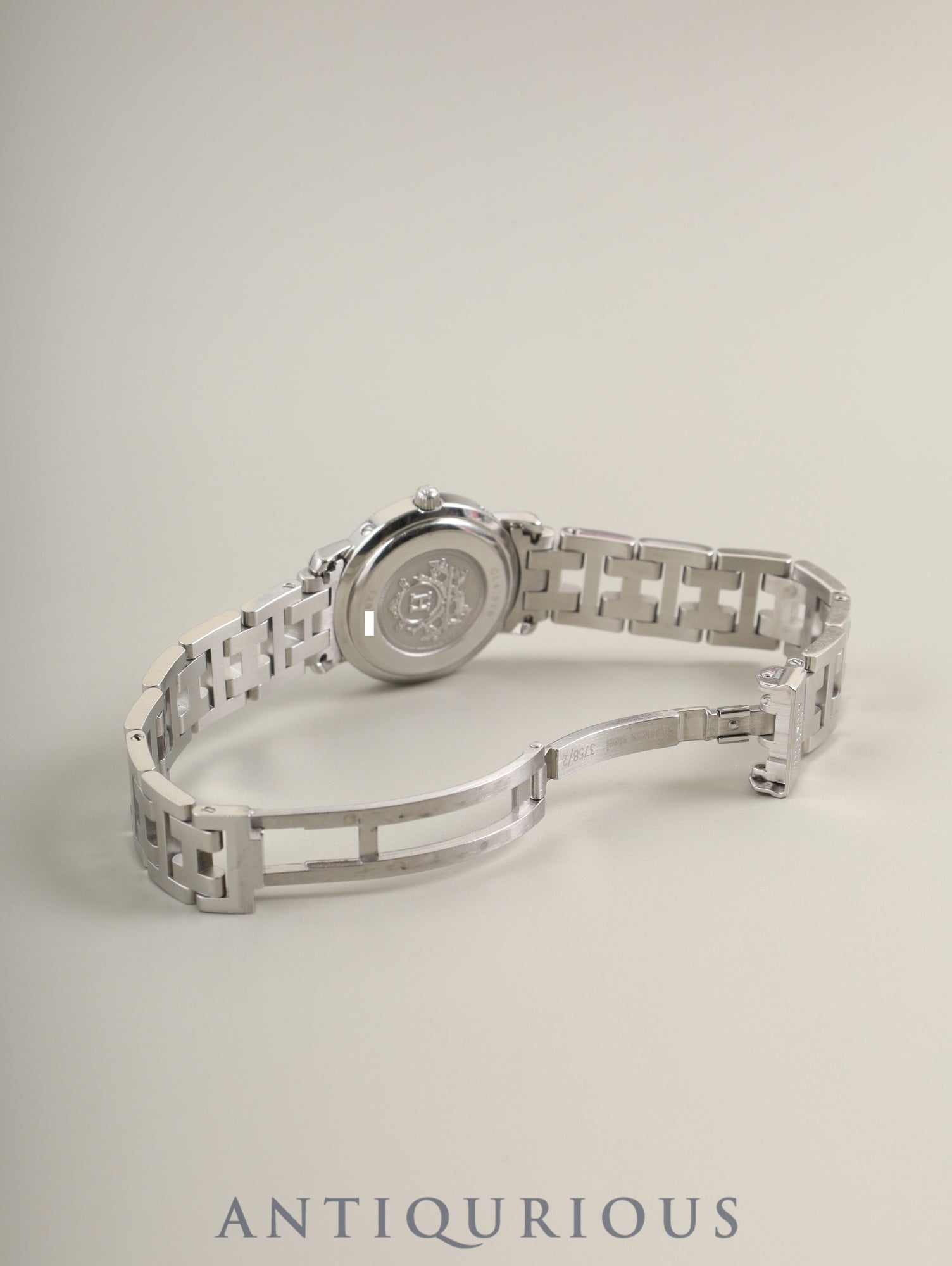 エルメス クリッパー CL4.210 クォーツ SS SS グレー文字盤 保証書(1999年)オーバーホール済み