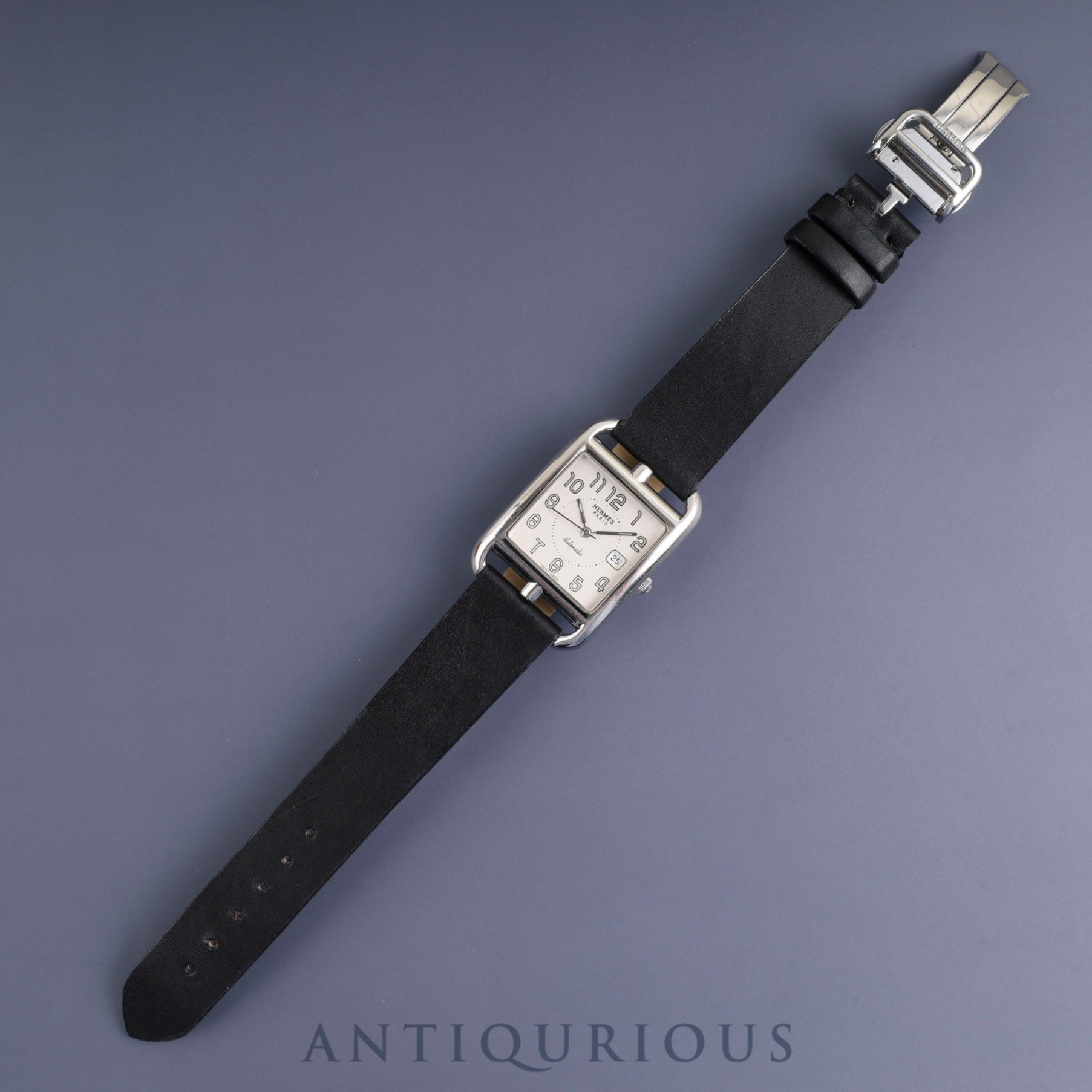 Hermès Cape Cod CC1.710 Automatic Watch, Stainless Steel, Leather, Genuine Buckle (Stainless Steel), Silver Dial, Overhauled