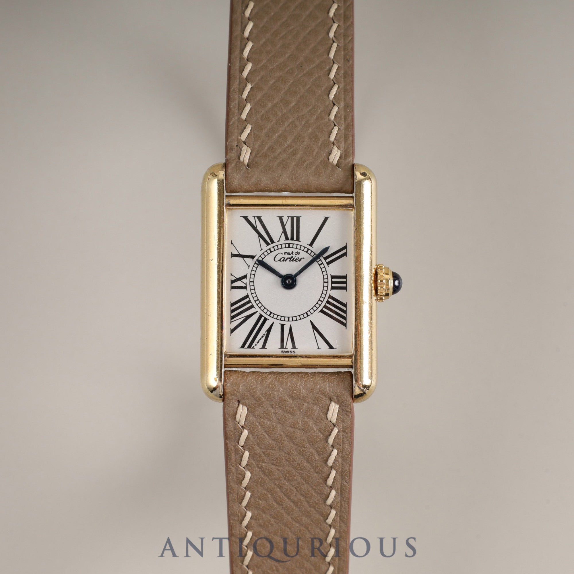 カルティエ マストタンク SM 5057001 Cal.057 SV925 革 純正尾錠(GP) オパラン文字盤 オーバーホール済み