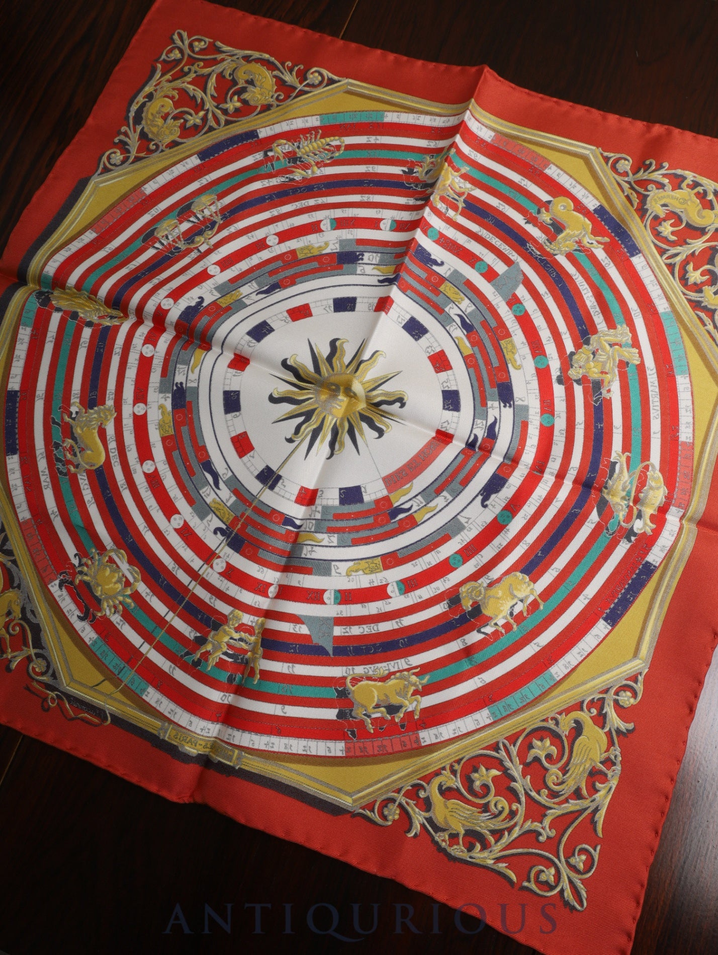 Hermes Scarf Carre 45 ET HORE Astrology SILK 100%