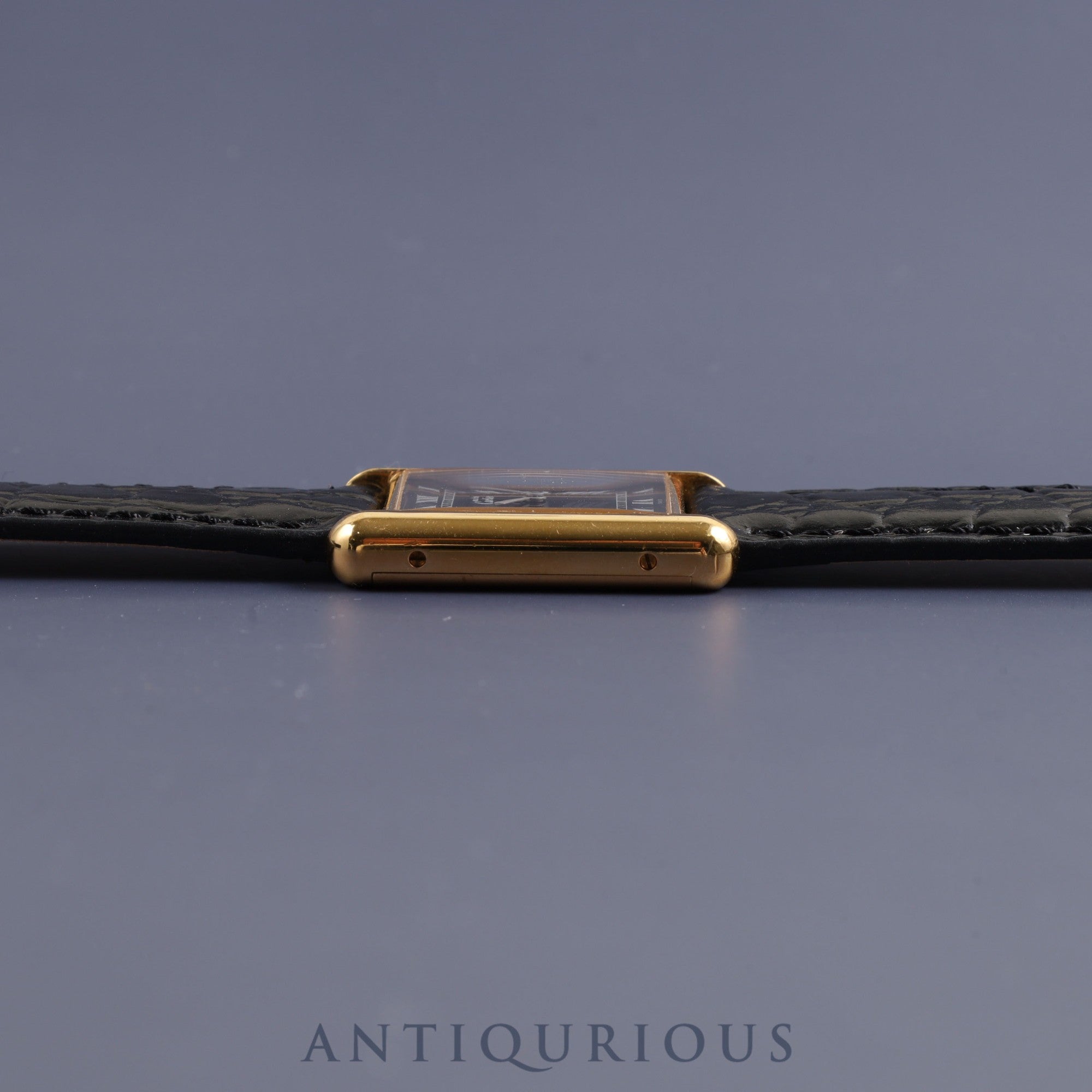 Cartier Must Tank LM Manual winding Cal.78-1 SV925 Leather Genuine buckle (GP) Black Roman dial Overhauled