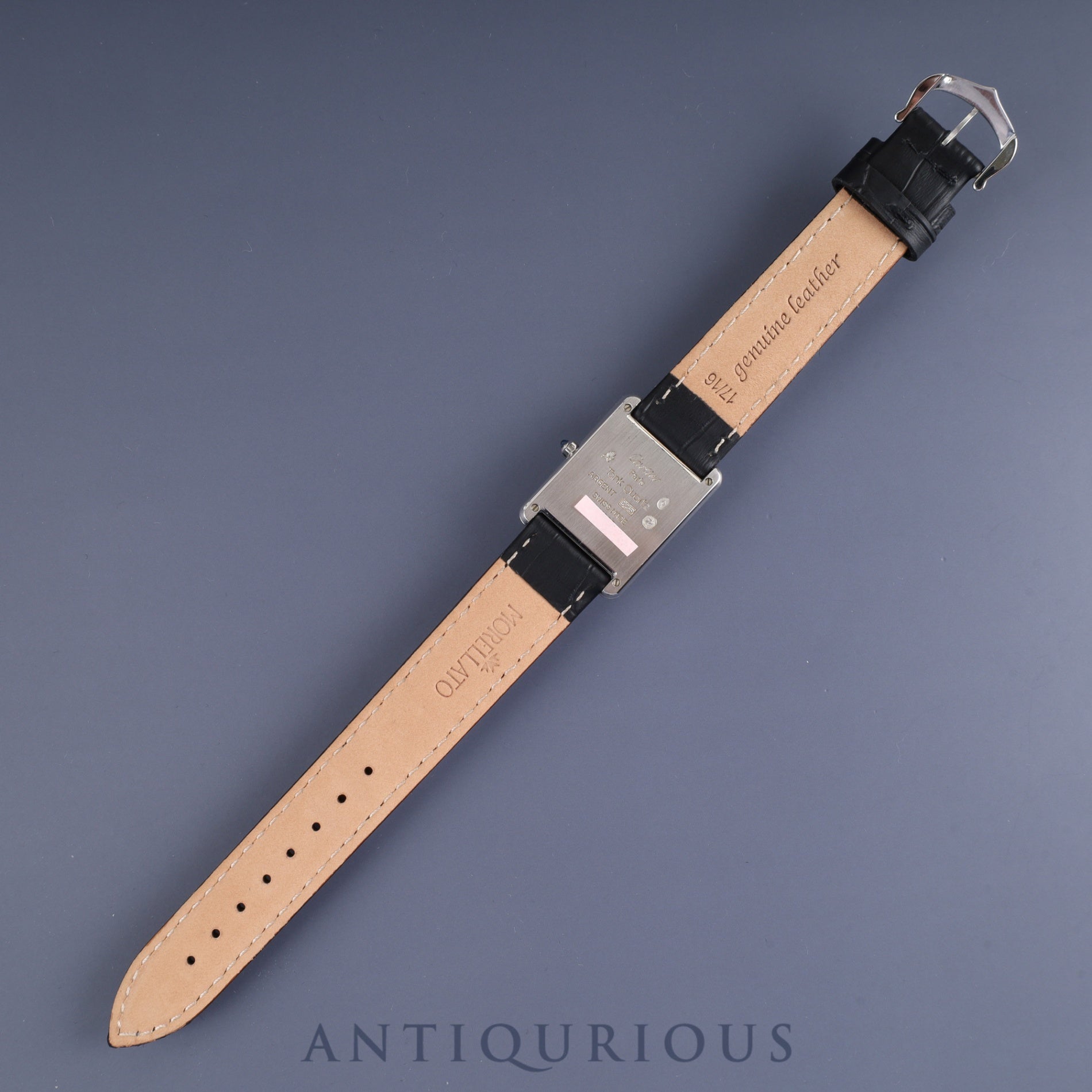 Cartier Must Tank LM 681006 Quartz Cal.81 SV925 Leather Genuine Buckle (SS) White Roman Dial Overhauled