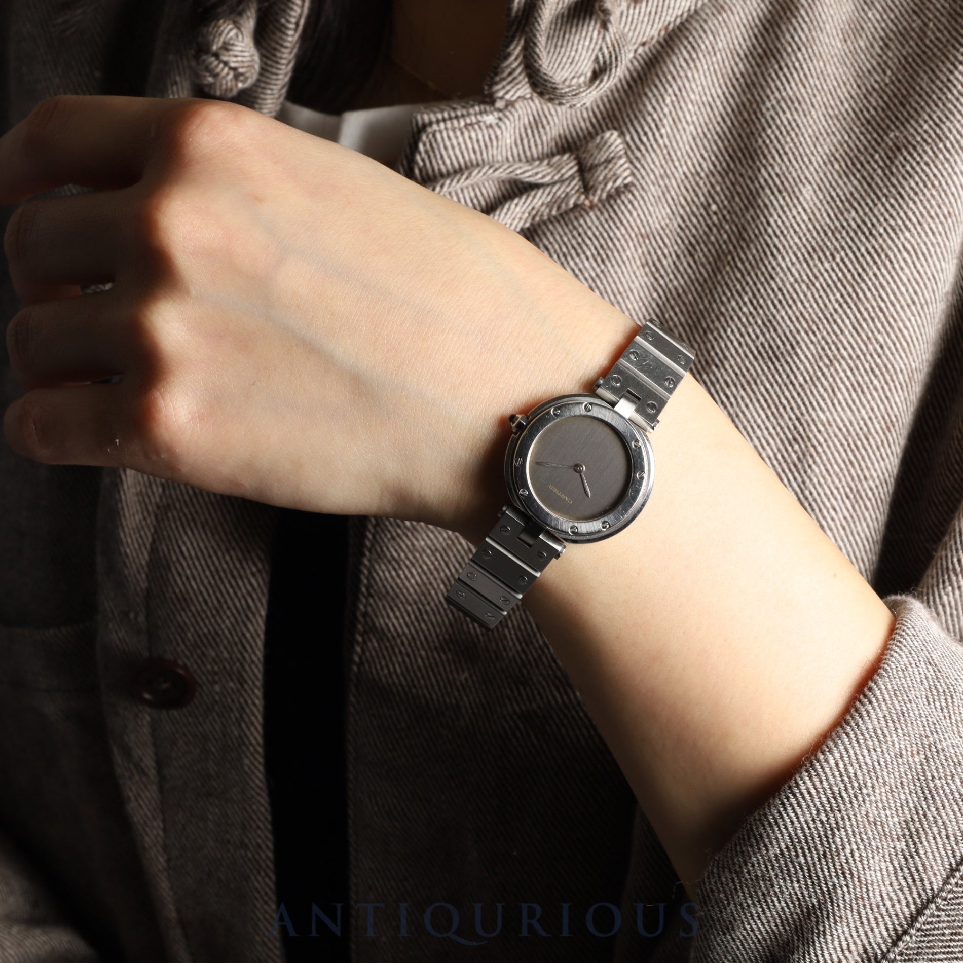 Cartier Santos Vendome SM 8192 Quartz Cal.81 SS SS Ghost (Gray) Dial Overhauled