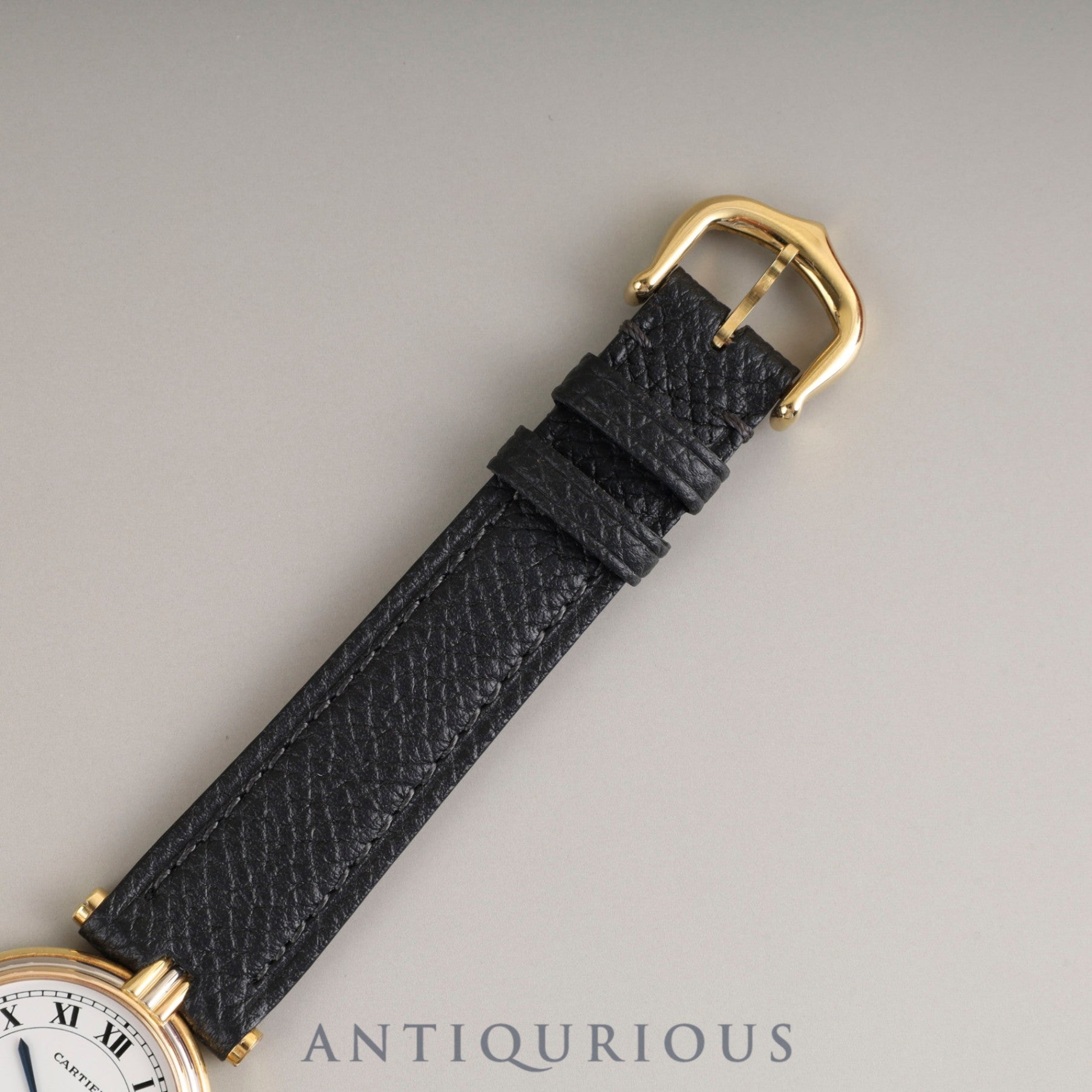 カルティエ ヴァンドーム VLC SM トリニティ 81004 クォーツ Cal.81 750 革 純正尾錠(GP) ホワイトローマン文字盤 箱 オーバーホール済み