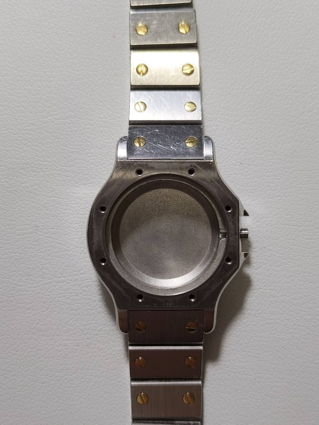 カルティエ サントス オクタゴン SM 0907 自動巻き Cal.- SS/YG SS/YG ホワイトローマン文字盤(SWISS表記) 箱 冊子 保証書(1985年)オーバーホール済み