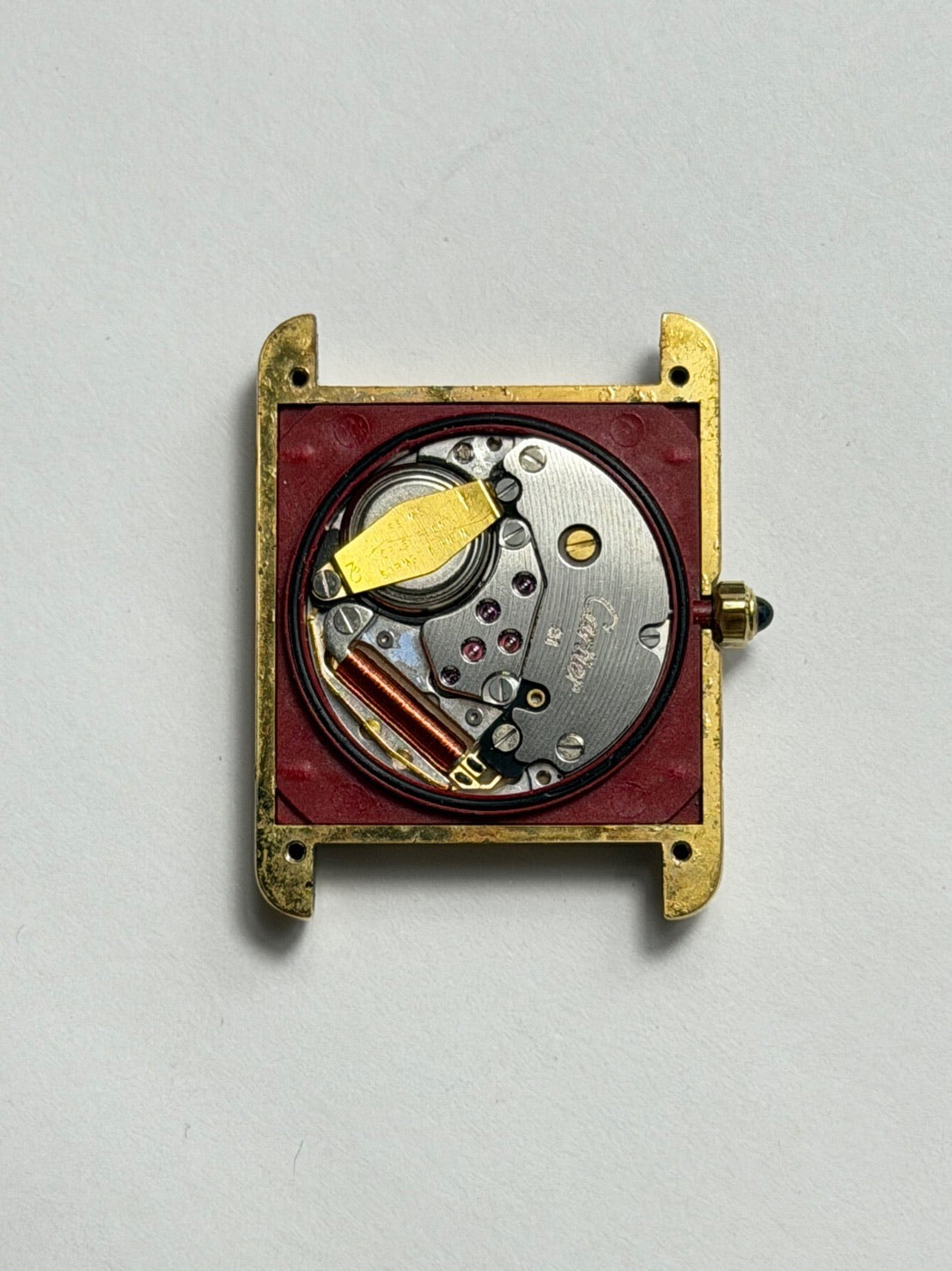 カルティエ マストタンク LM 6 81006 クォーツ Cal.81 SV925 革 純正ピンバックル(GP)オニキス文字盤(SWISS表記)23×30mm 1982年頃~1995年頃 箱 タグ オーバーホール済み