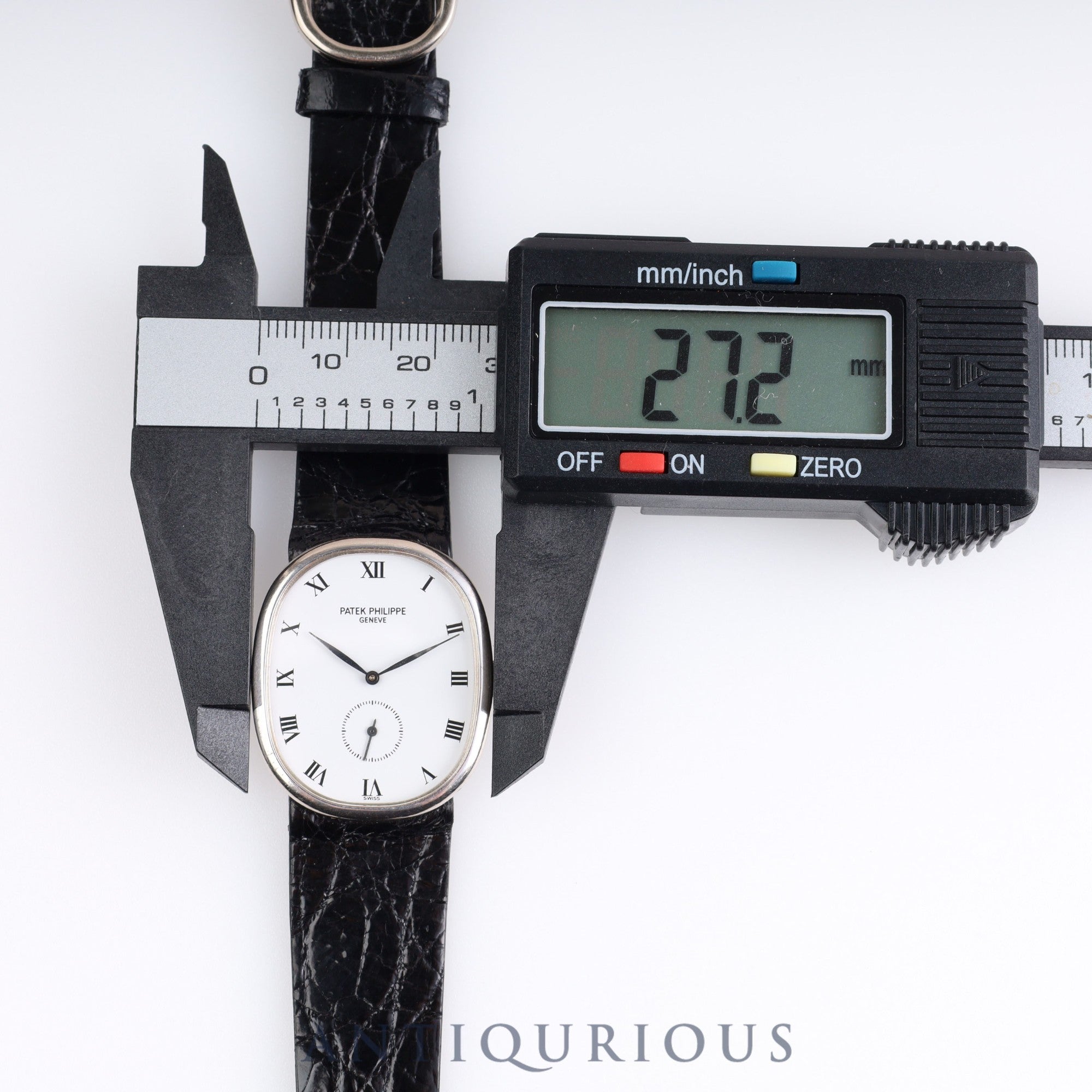 Patek Philippe Golden Ellipse 3948 Manual Winding Cal.215 WG Leather White Dial 1980s