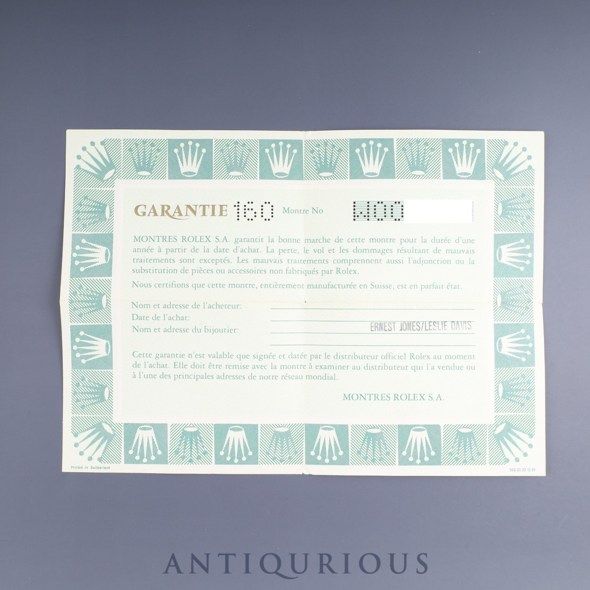 ロレックス チェリーニ 5112/8 手巻き Cal.1602 18K 革 純正尾錠(750) ホワイトローマン文字盤 W番(1994年~1995年)保証書 箱 冊子 純正ベルト オーバーホール済み