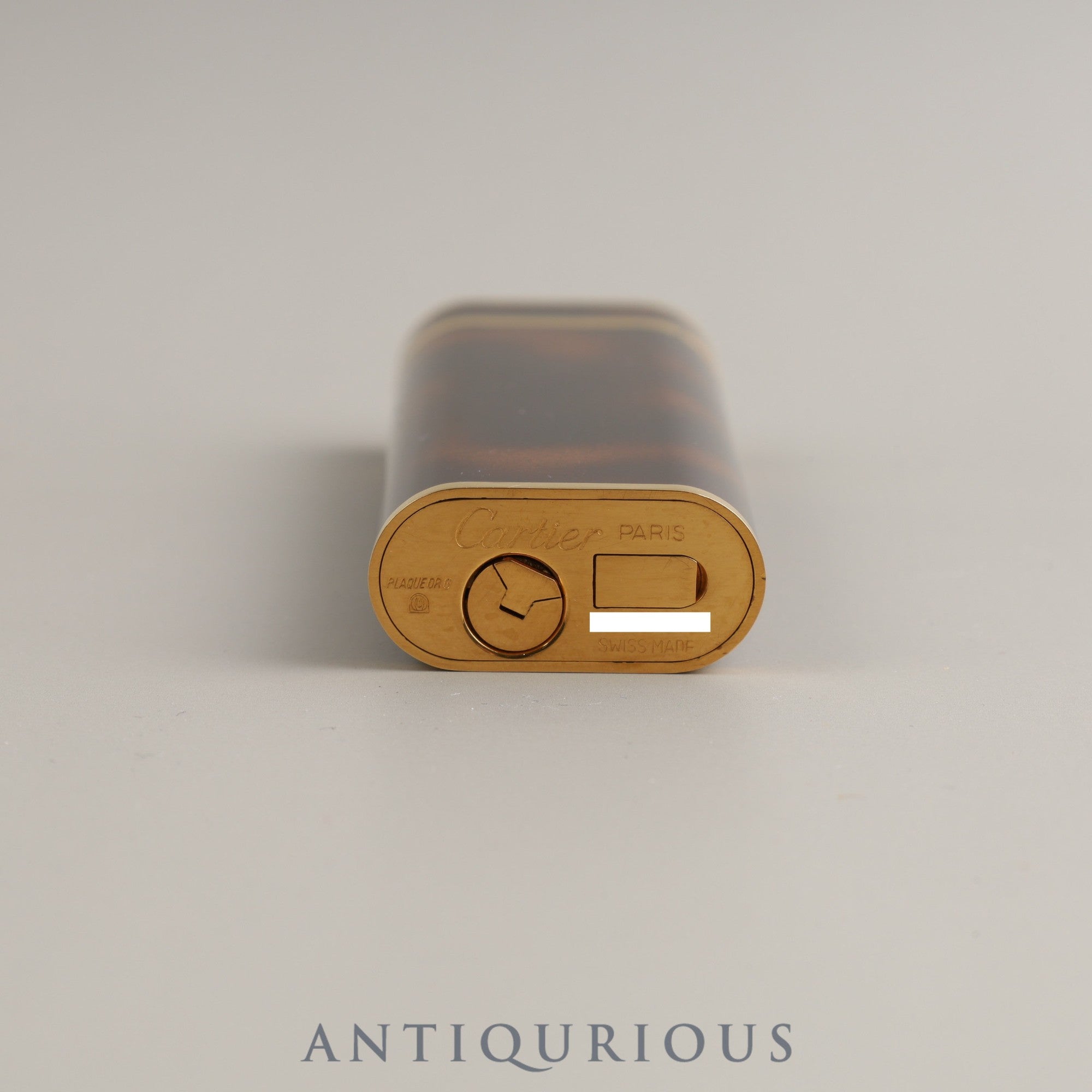 Cartier Lighter Oval Lacquer Marble Brown GP Box