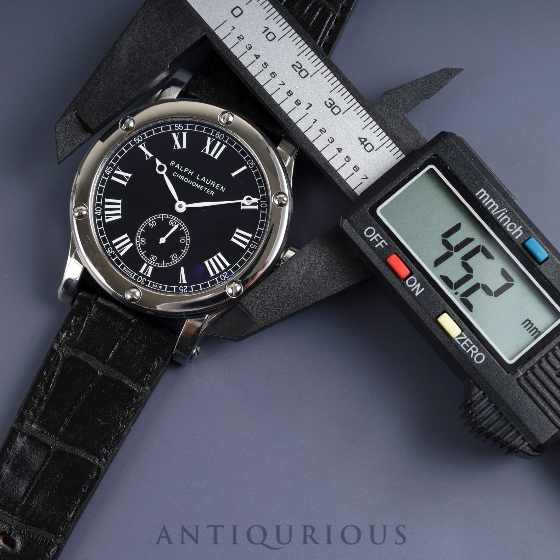 Ralph Lauren Sporting Classic Chronometer RLR0220706 / K02203 Automatic Cal.RL366 SS Leather Genuine Buckle (SS) Black Dial Genuine Replacement Belt Overhauled