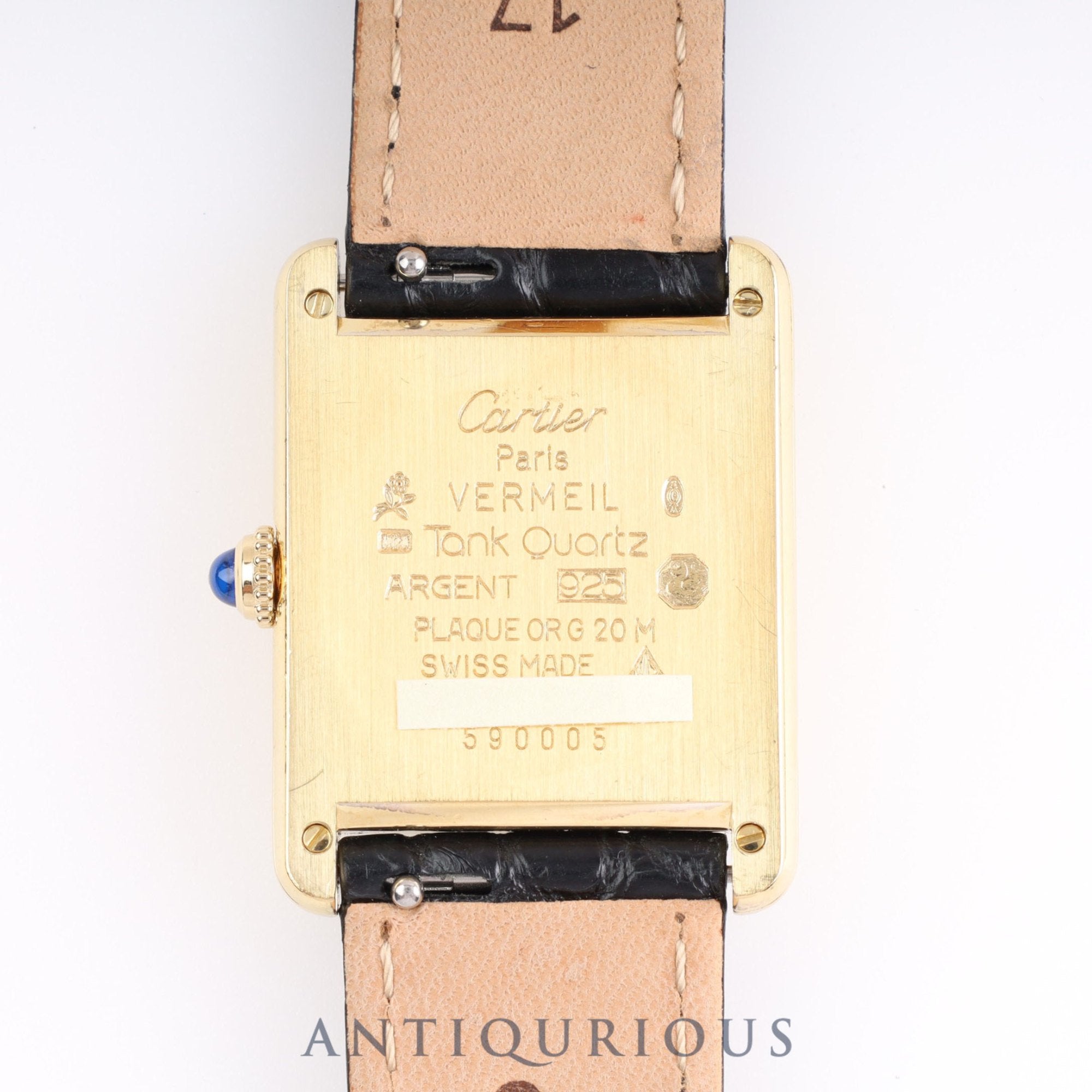 Cartier Must Tank LM QZ590005 SV925 Leather Genuine D-buckle Arabic dial Box Cartier boutique complete service