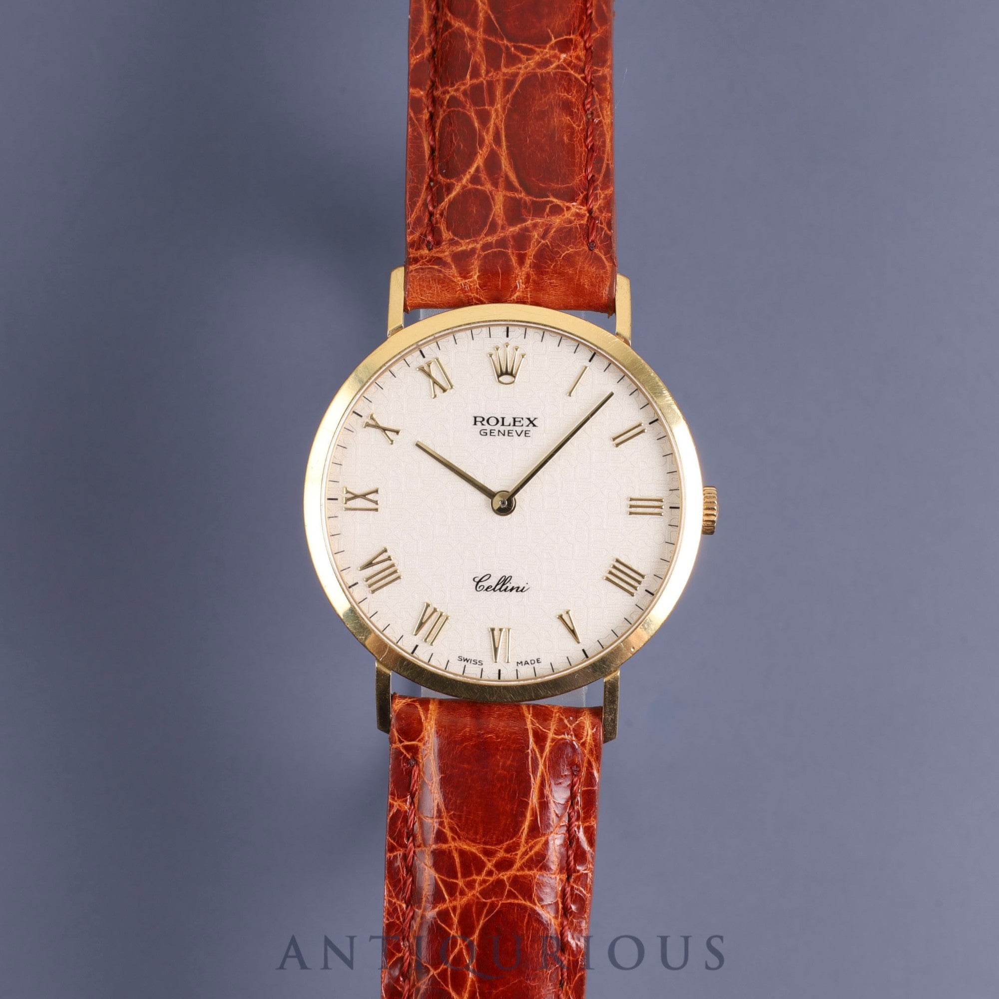 Rolex Cellini 4112 Manual winding Cal.1602 750 Leather Genuine buckle (GP) Engraved computer dial W serial (1994-1995) Overhauled