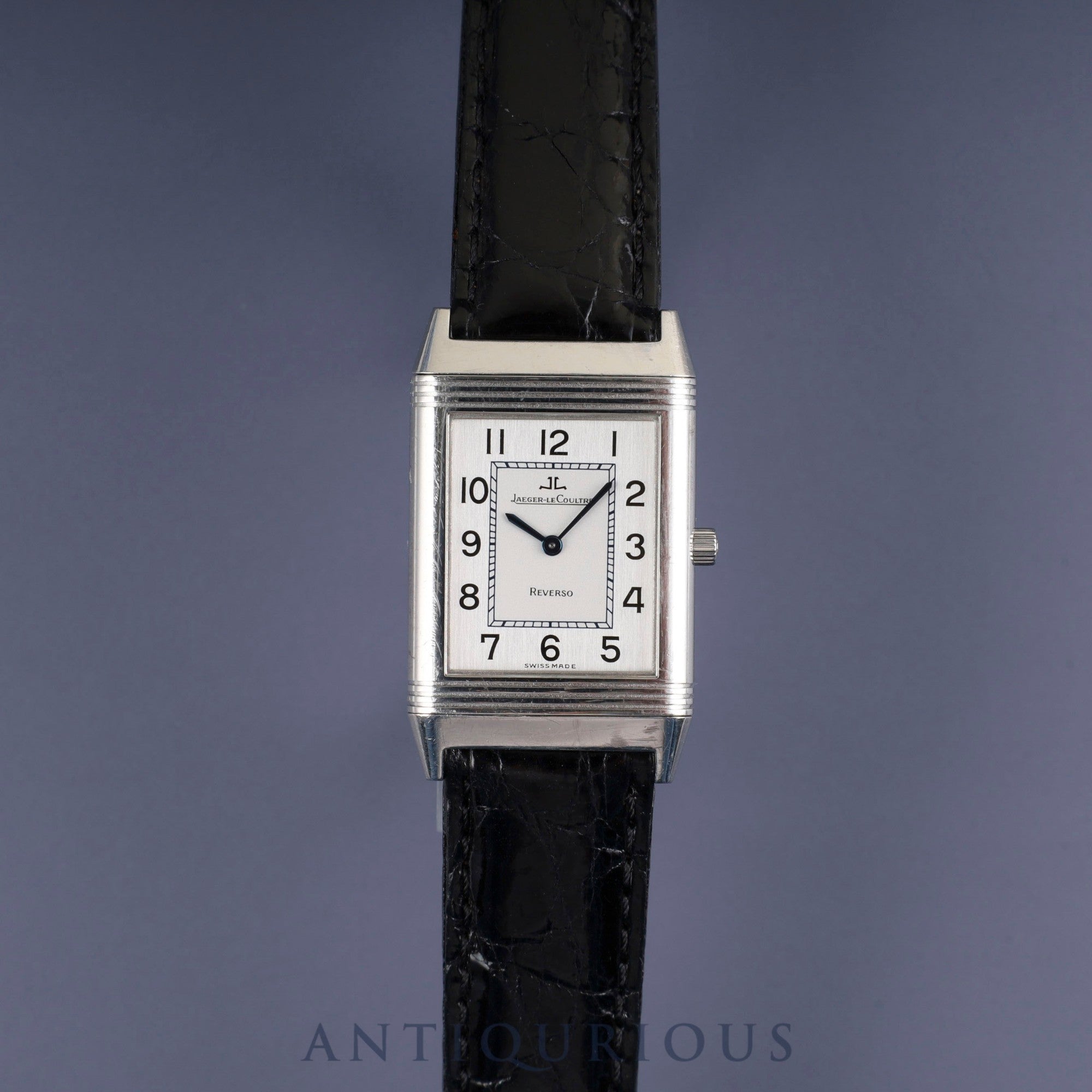 Jaeger-LeCoultre Reverso Classic 250.8.86 Manual Winding Caliber 846/1 Stainless Steel Leather Strap with Genuine Stainless Steel Buckle, Silver Arabic Dial, Overhauled