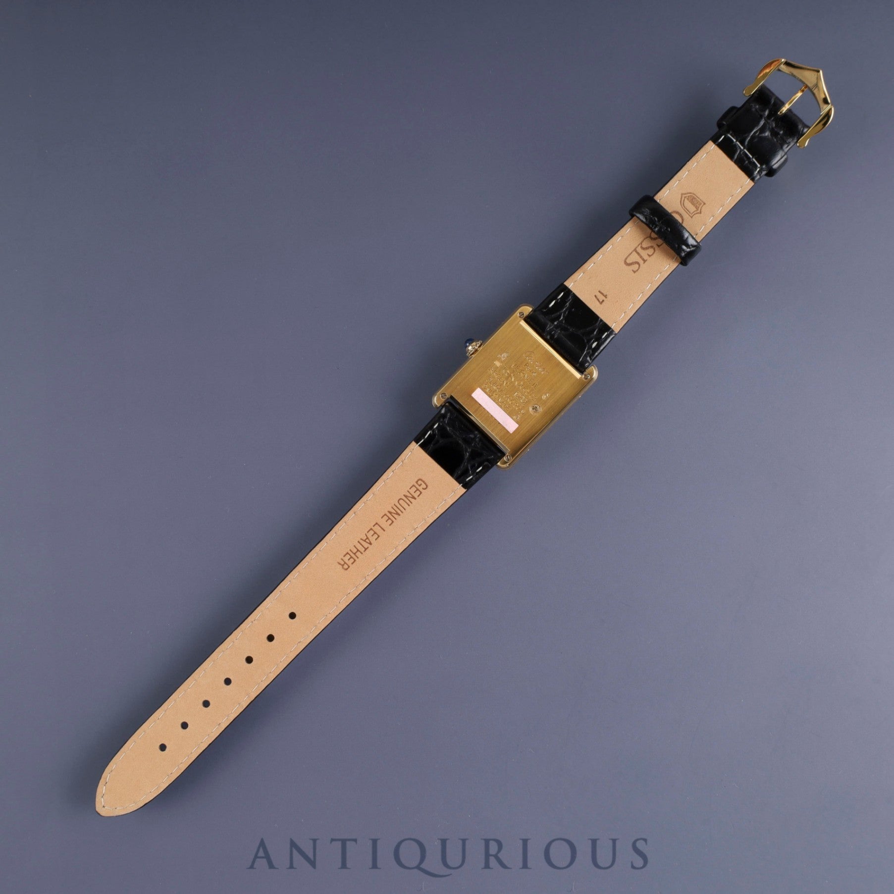 カルティエ マストタンク LM 590005 クォーツ Cal.90 SV925 革 純正尾錠(GP)オパラン文字盤 1982年頃~1995年頃 オーバーホール済み