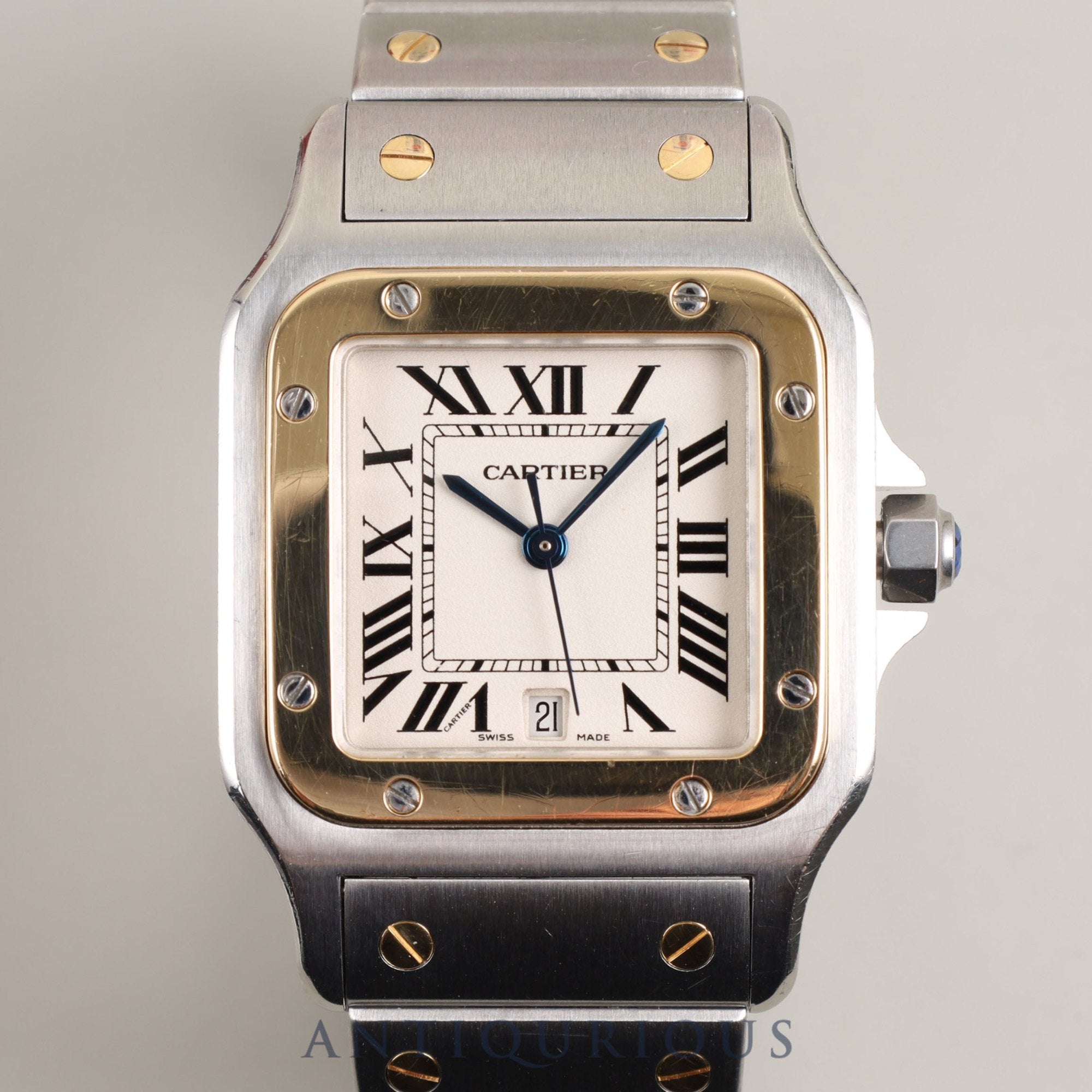 Cartier Santos Galbee LM W20011C4 / 1566 Quartz Cal.687 SS/YG SS/YG Ivory Dial Box Overhauled