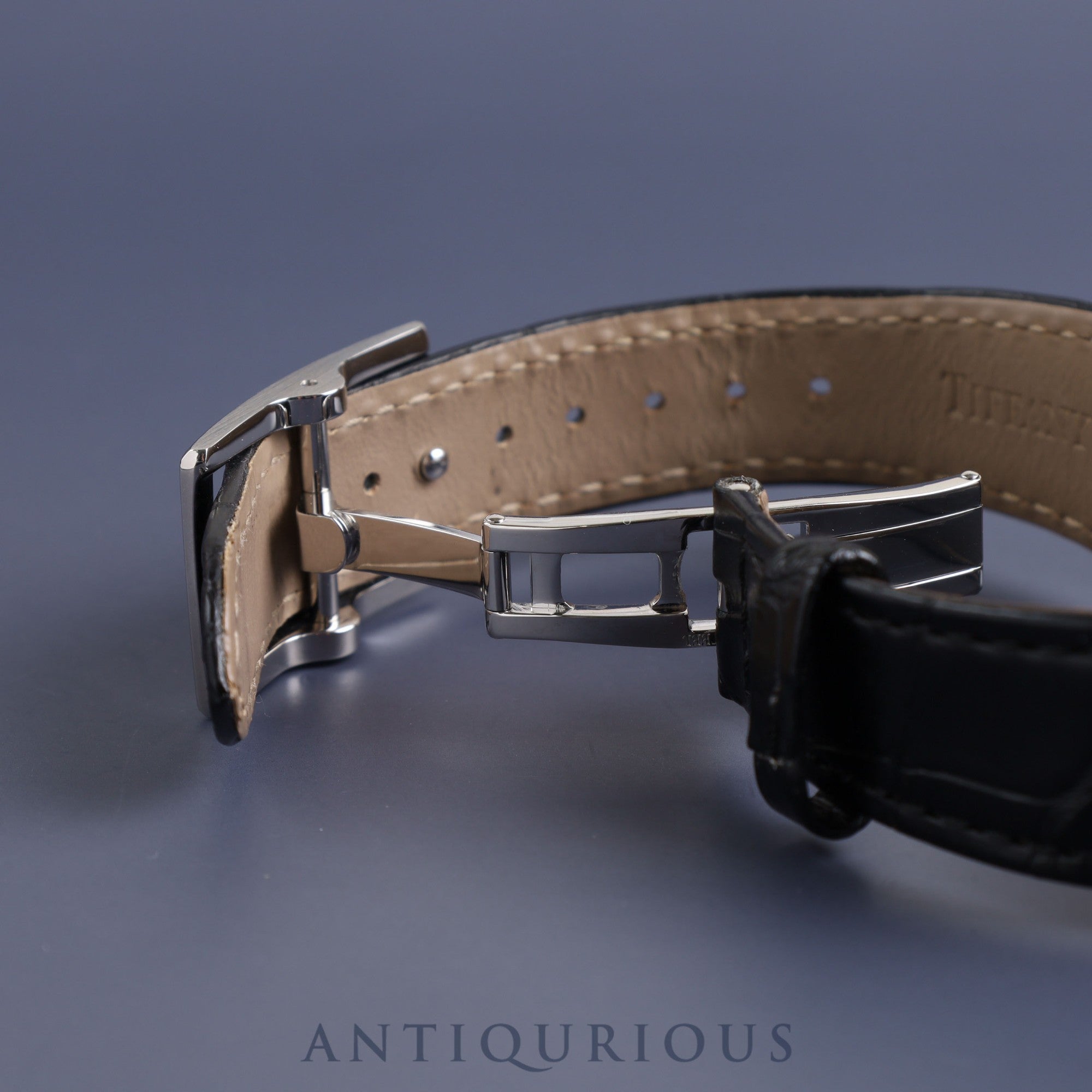 ティファニー イーストウエスト 37447102 クォーツ SS 純正革ベルト 純正バックル(SS)シルバー文字盤 サービスケース オーバーホール済み