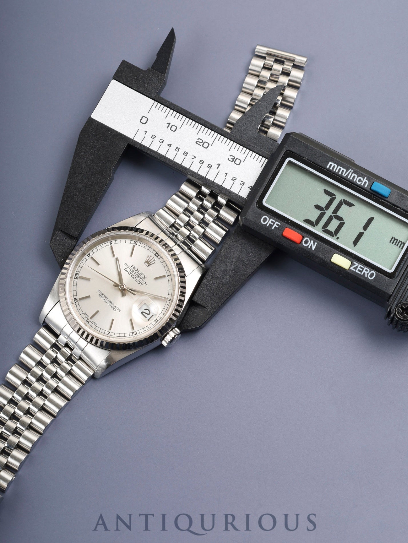 Rolex Datejust 16234 Automatic Caliber 3135 Stainless Steel/White Steel Silver Dial K Series (2001) Overhauled