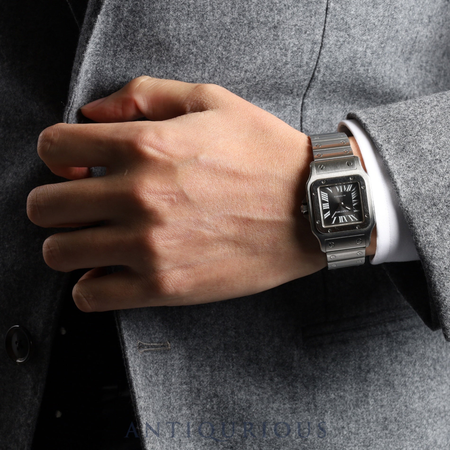 Cartier Santos Galbee LM 2319 Automatic Cal.381A SS SS Gray Roman Dial Overhauled