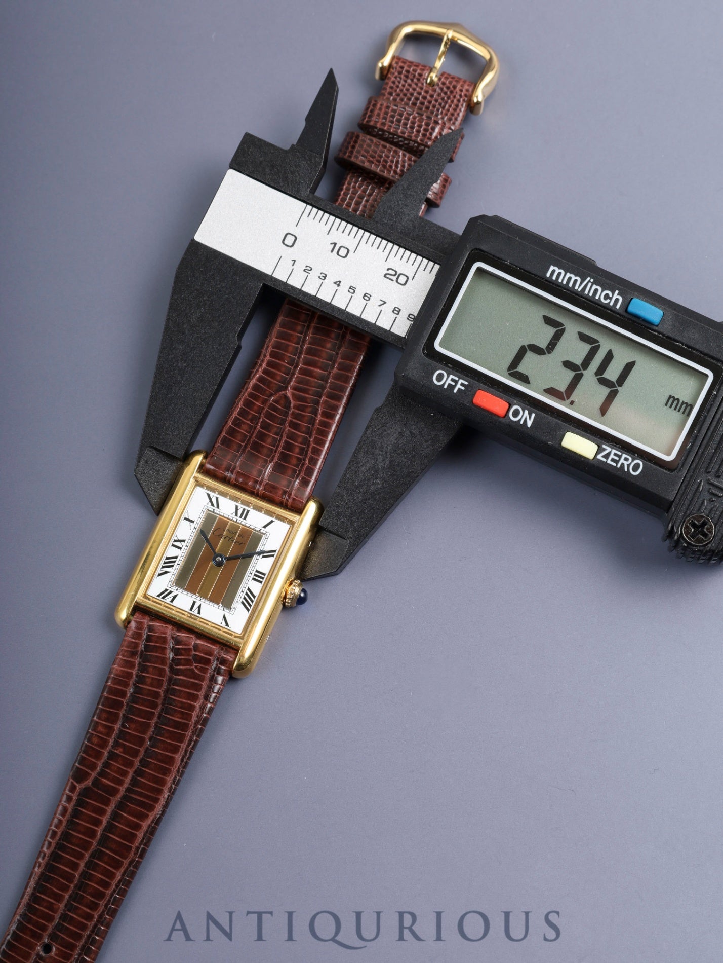 カルティエ マストタンク LM 590005 クォーツ Cal.90 SV925 革 純正尾錠(GP) フロントトリニティ文字盤(SWISS表記) オーバーホール済み 新品仕上げ済み