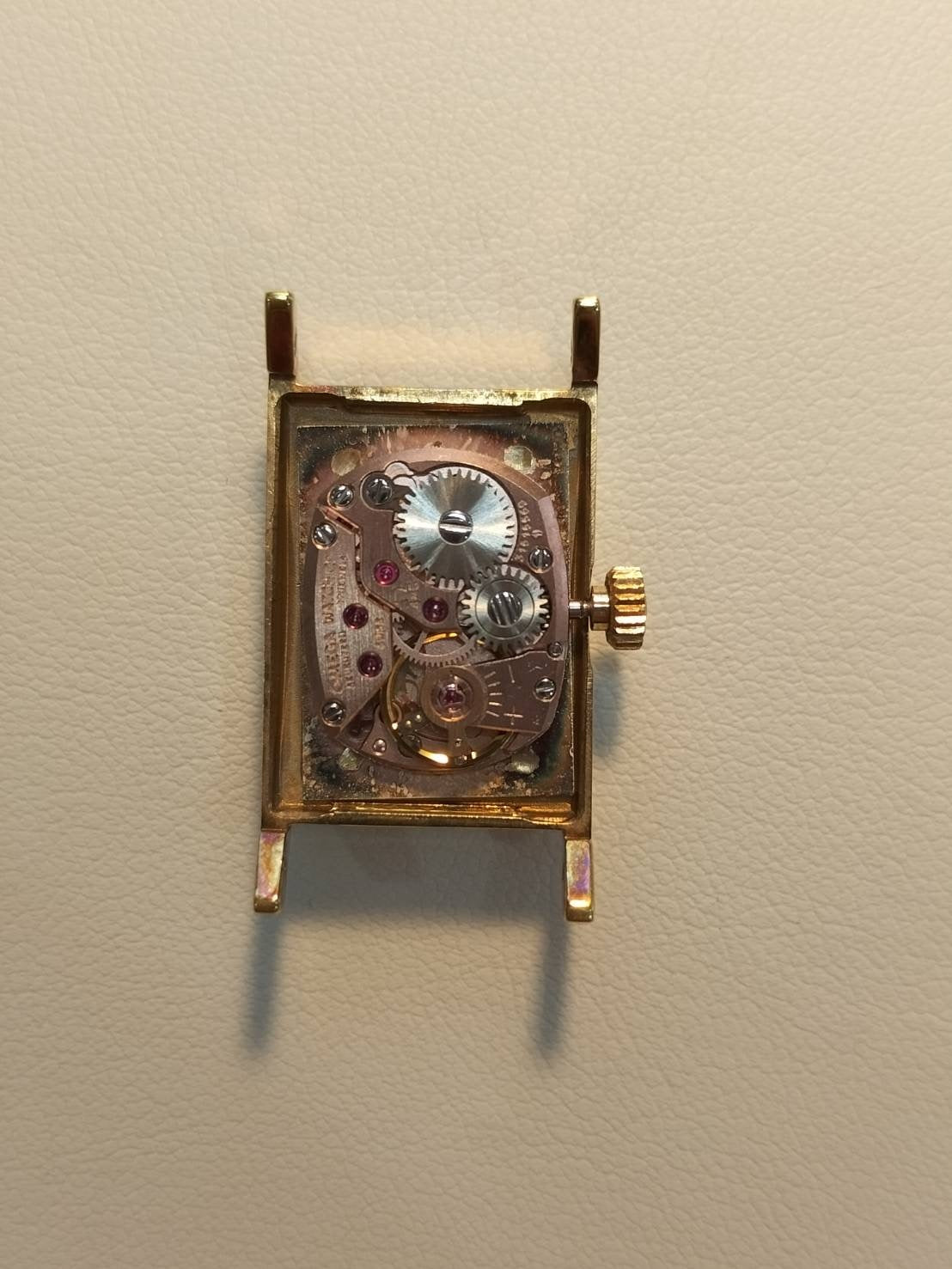 オメガ ジュネーブ 手巻き GP 革 純正尾錠(GP)ゴールド文字盤 オーバーホール済み