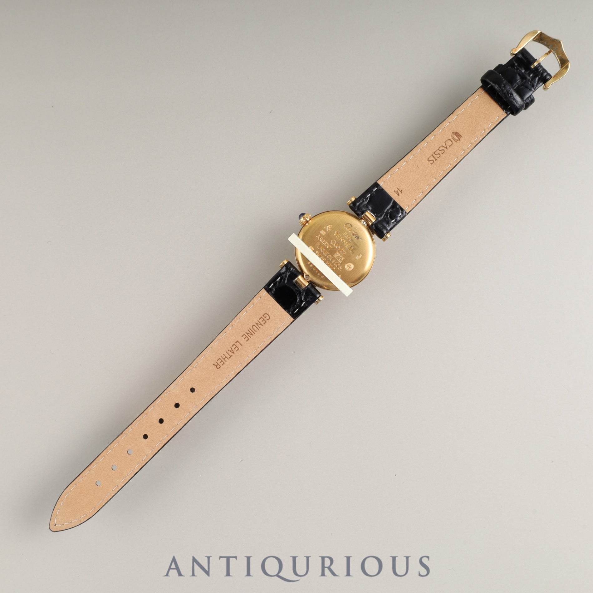 カルティエ マスト ヴァンドーム VLC SM 590004 クォーツ Cal.90 SV925 革 純正尾錠(GP) フロントトリニティ文字盤 箱 タグ 冊子 保証書(1990年) オーバーホール済み