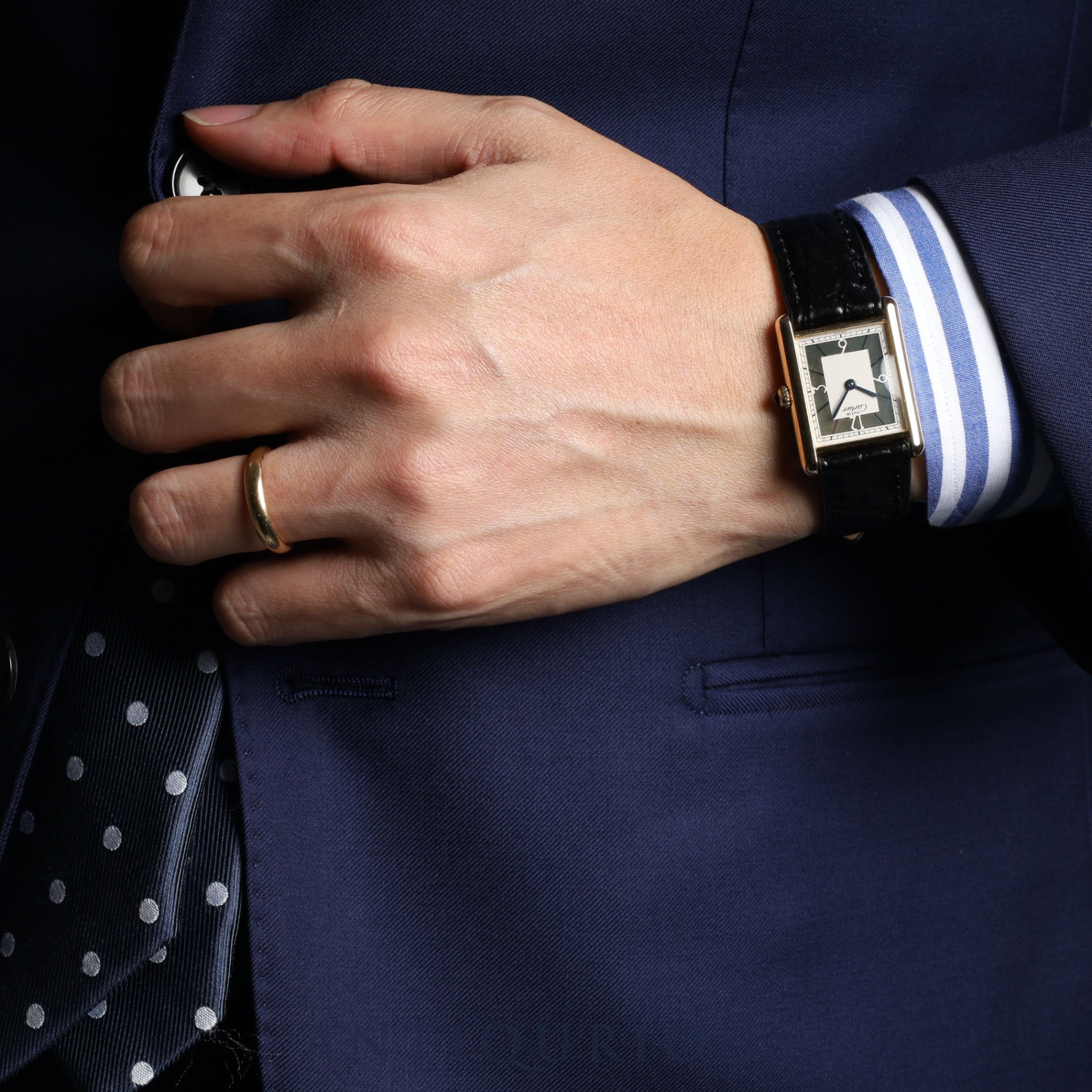 Cartier Must Tank LM QZ 500 pieces limited edition 1615 SV925 leather Arabic dial with box