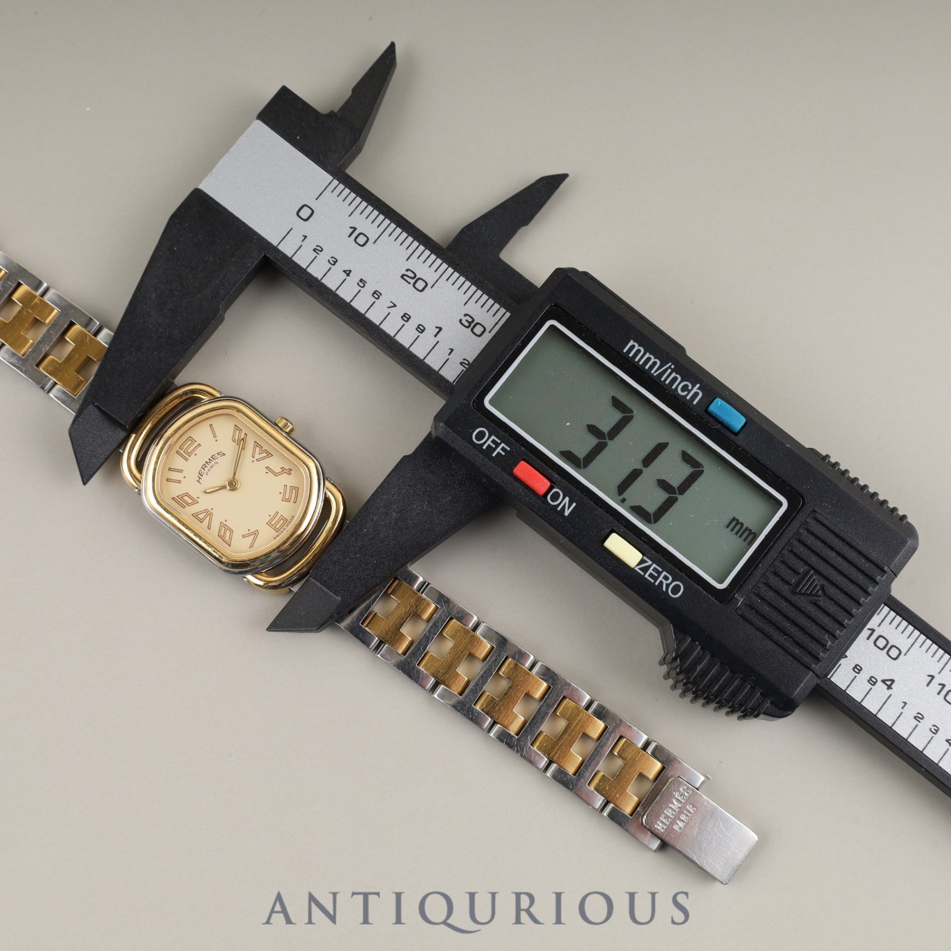 Hermès Rally 77.03 Quartz Cal.976.001 SS/GP SS/GP Ivory Dial Overhauled