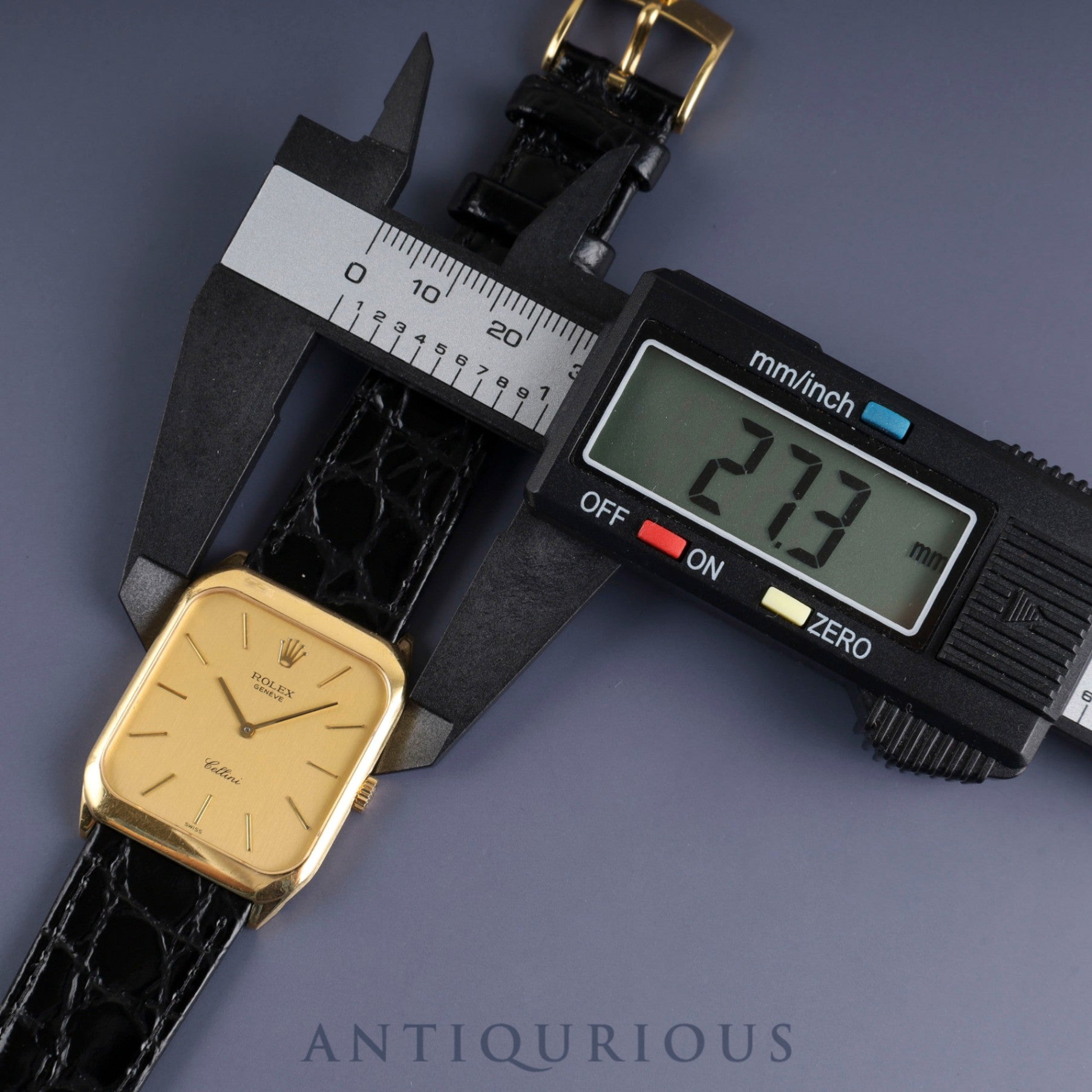 Rolex Cellini 4135 Manual winding Cal.1601 750YG Leather Genuine buckle (GP) Gold dial No. 43 (1975) Overhauled