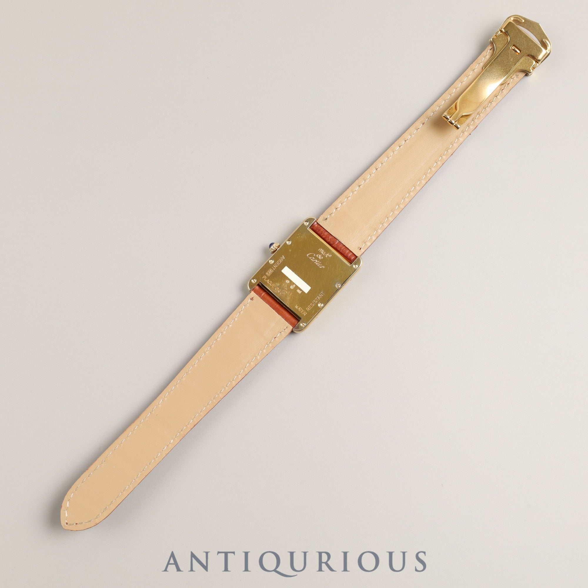 Cartier Must Tank GM (XL) Date QZ SV925 Leather Genuine Buckle (GP) Ivory Dial Box Overhauled