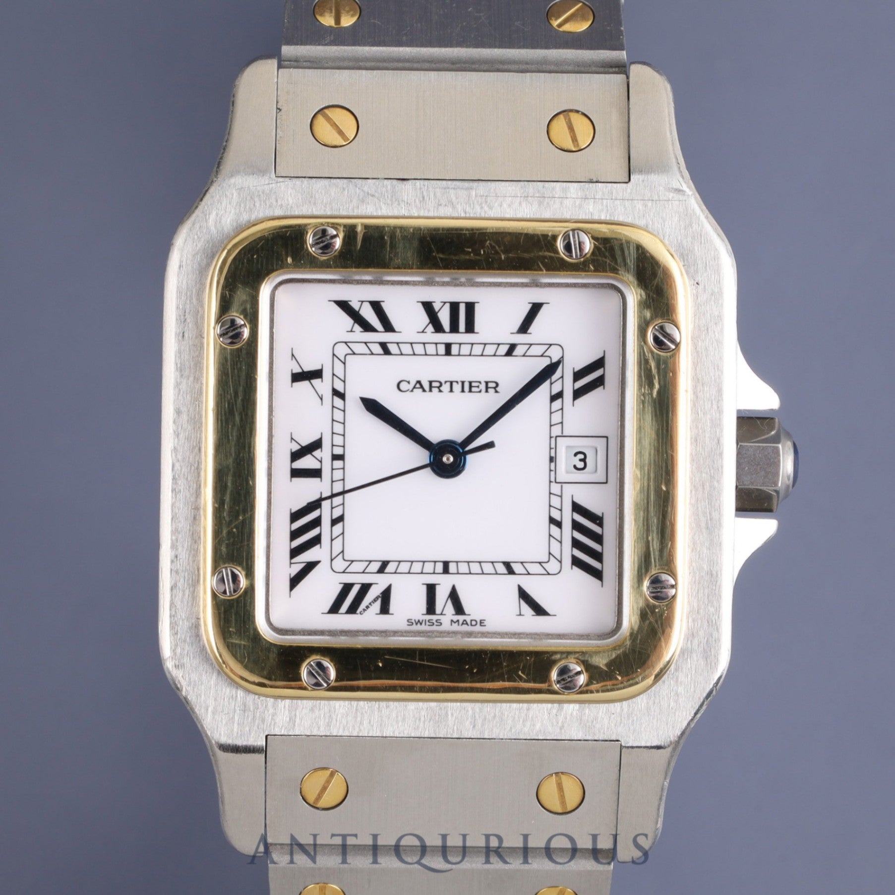 Cartier Santos Galbee LM 81036288 / 2961 Automatic SS / YG White Roman Dial Completely serviced at a Cartier boutique