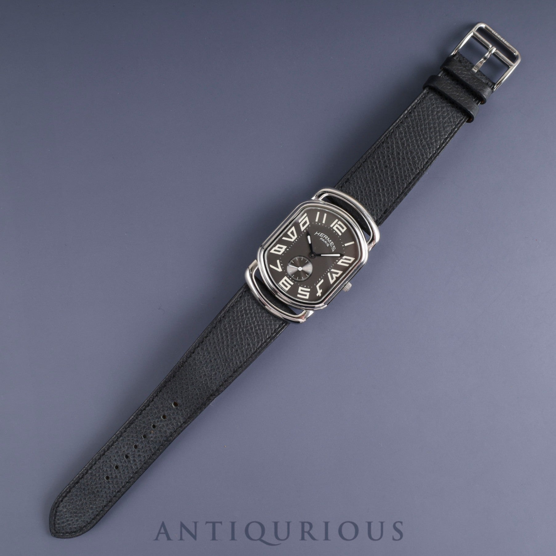 エルメス ラリー RA1.810 クォーツ Cal.980.163 SS 純正革ベルト(□J刻印:2006年) 純正尾錠(SS) グレー文字盤 冊子 オーバーホール済み