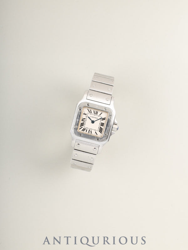 カルティエ サントス ガルベ SM W20056D6 / 1565 クォーツ Cal.157 SS SS アイボリーローマン文字盤 箱 保証書(2002年) 冊子 オーバーホール済み