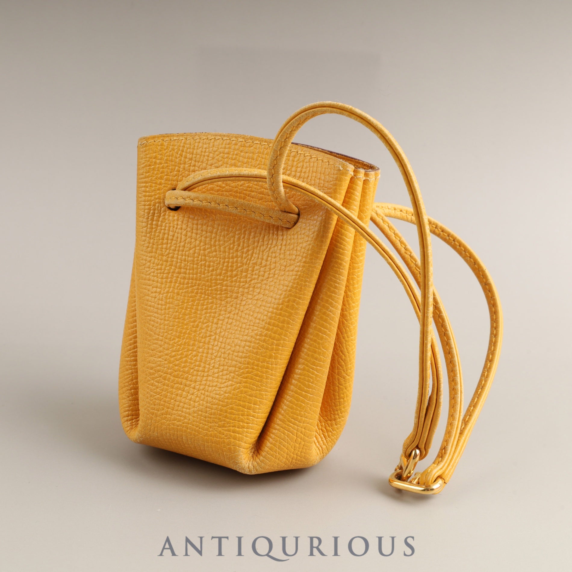 エルメス ポーチ ヴェスパ クシュベル イエロー ゴールド金具 〇Z刻印:1996 箱