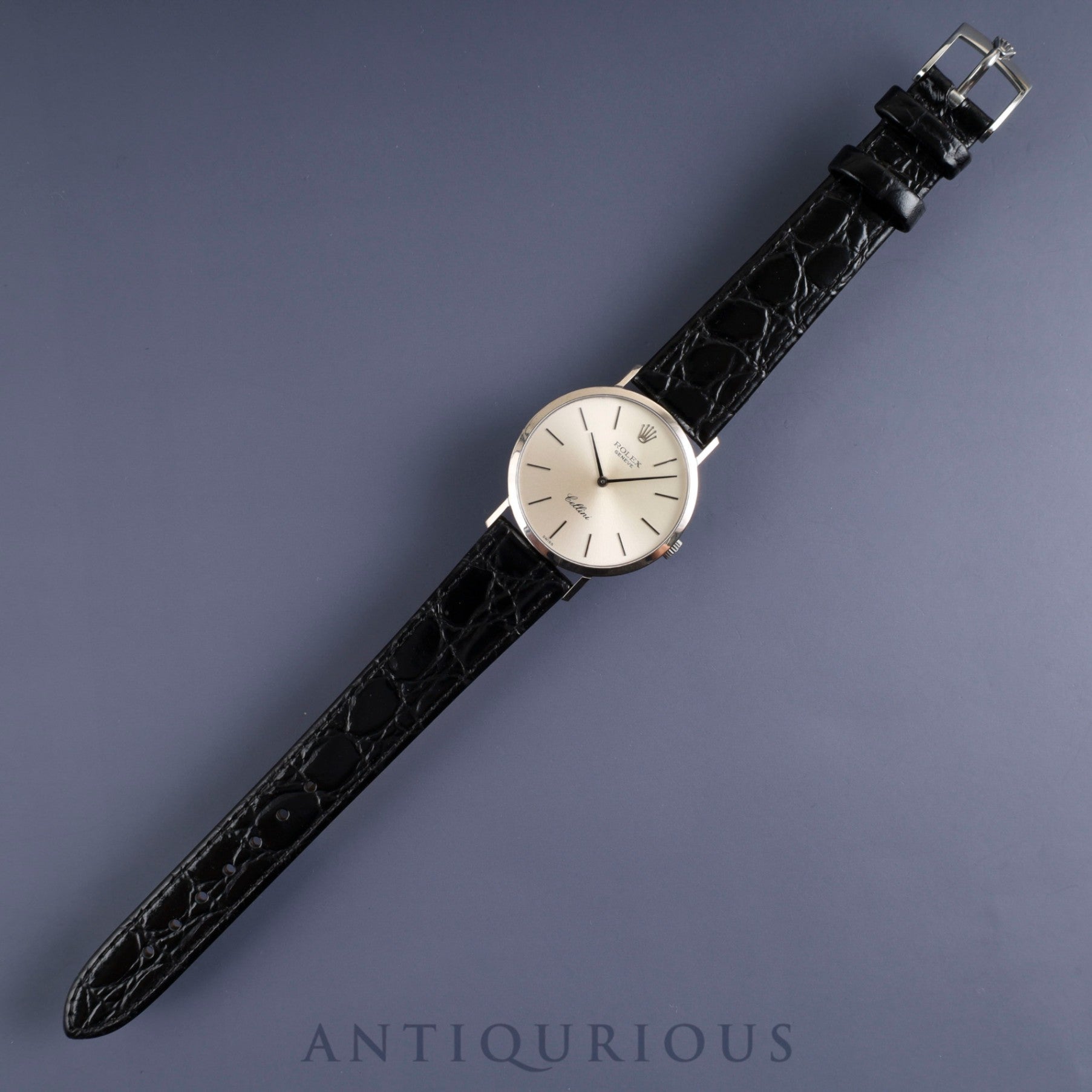 Rolex Cellini 4112 Manual winding Cal.1600 750 Leather Genuine buckle (SS) Silver dial No.4 (1974) Overhauled