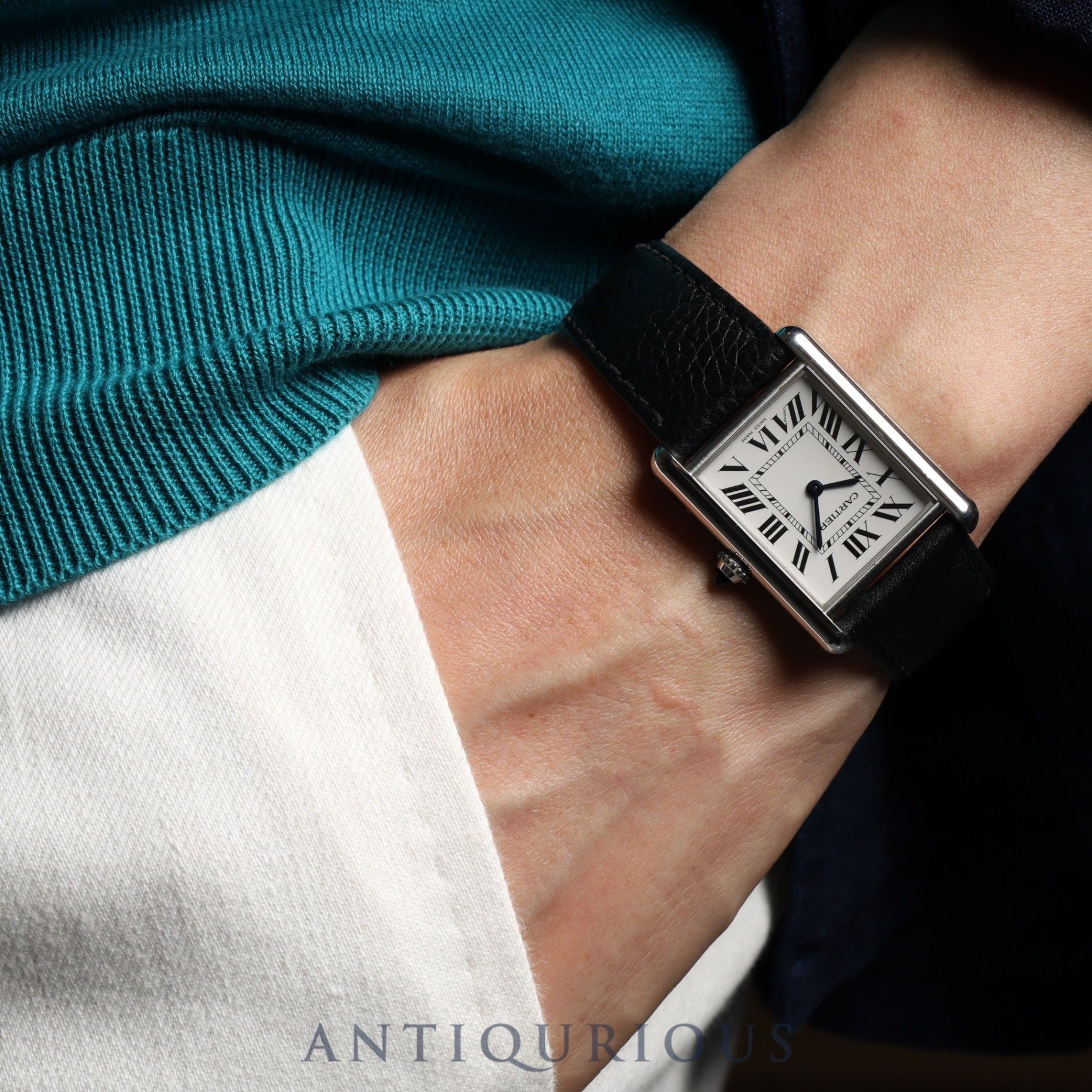 カルティエ タンクマスト LM QZ WSTA0041 / 4323 SS 革 純正尾錠(SS)シルバー文字盤 箱 保証書(2021年)